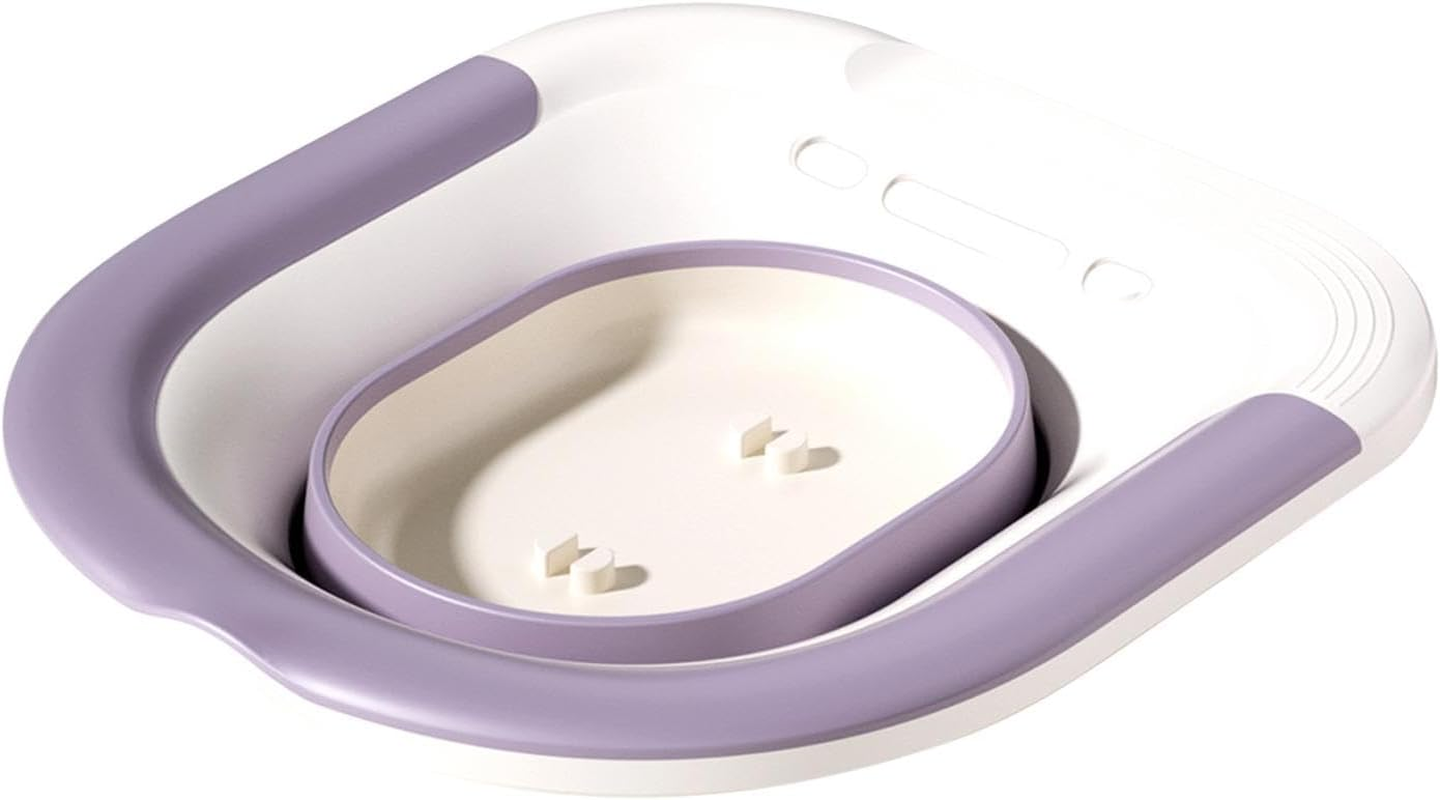 Bmucp Folding Toilet Seat Bath, Folding Seat Bathtub for Toilet - Portable Ergonomic Washbasin Bathtub Sit Bust Toilet, North Squat Bath Soak Sitz Bath Washbasin Hemorrhoid Patient Care Postpartum