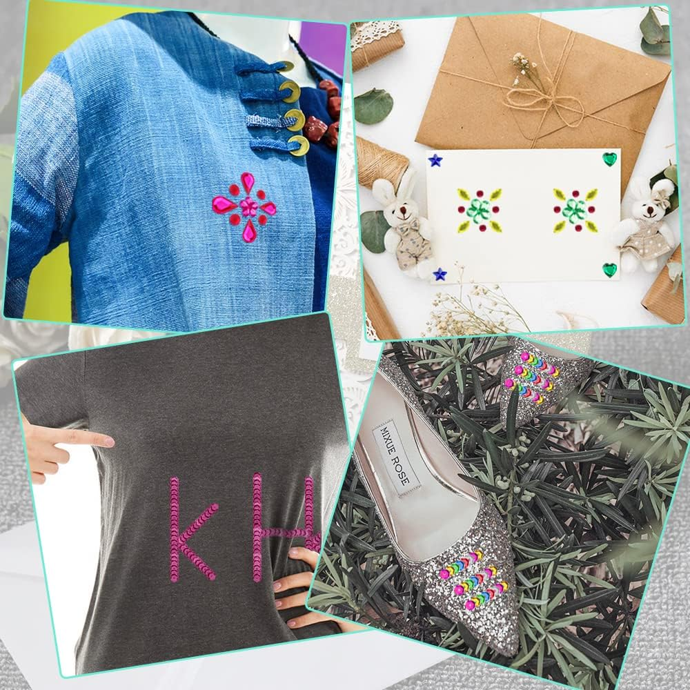 Dakuan 20000 Pcs 6MM Bulk Loose Sequins and 600 Pieces Craft Gems Jewels Acrylic Flatback Rhinestones Gemstone for DIY Crafts Jewelry Making, 6-13Mm