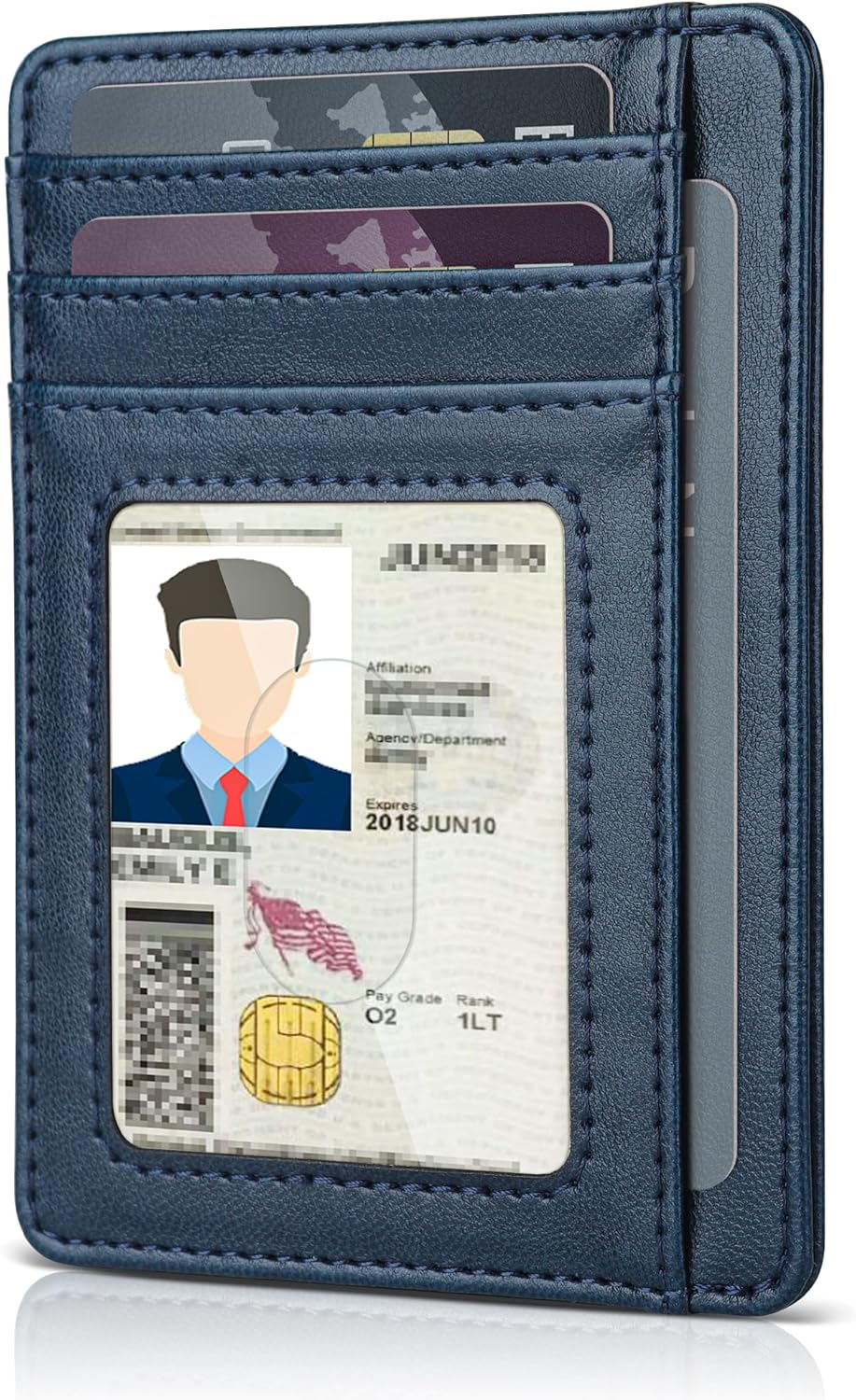 Teskyer Slim Wallet for Men, Minimalist Front Pocket RFID Blocking Leather Wallet Credit Card Holder for Men & Women