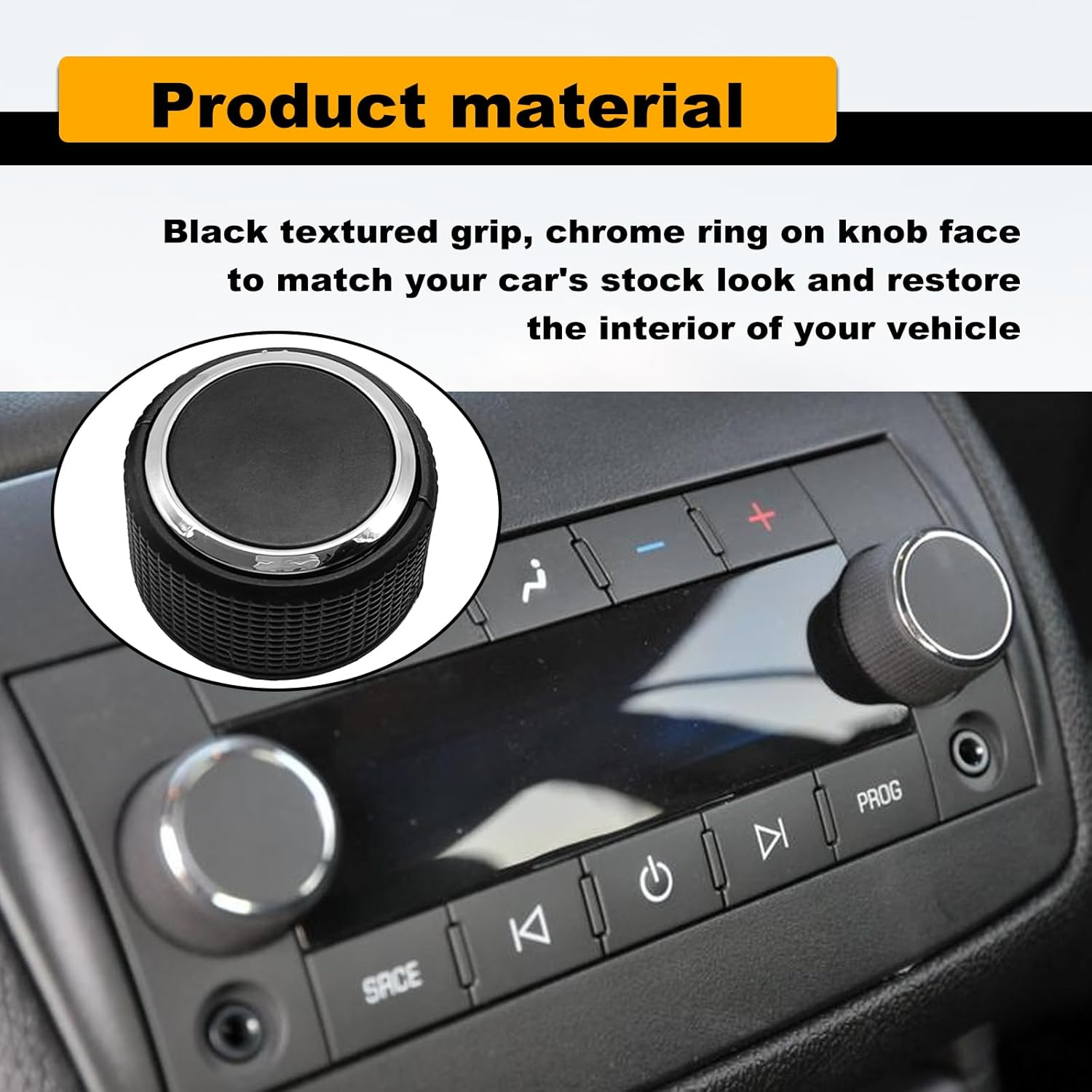 Pleoos Car Rear Radio Volume Control Knob, Radio Repair Kit Replacement Button Compatible with 07-13 Chevy Tahoe Chevrolet Silverado GMC Acadia Sierra Denali Yukon GM 22912547(2Pcs)