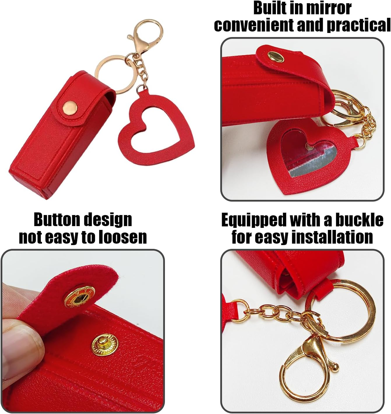 Pack of 4 Lipstick Bag, Mini Storage Bag, Portable Lipstick Bag, Fashionable and Simple Lipstick Bag, Lipstick Bag with Mirror image number 4