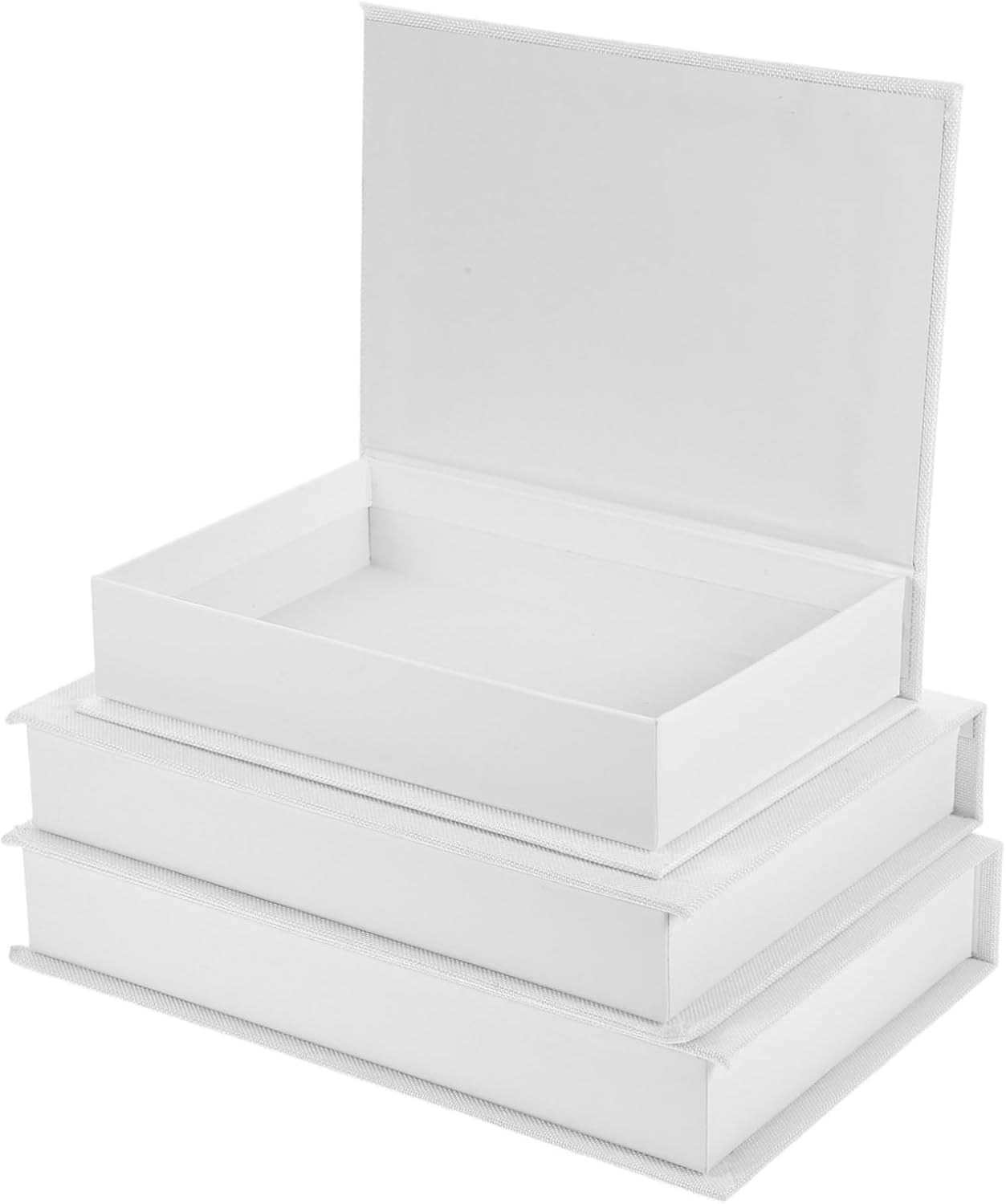 IMIKEYA 3Pcs Linen Decorative Faux Book Storage for Bookshelf Desk Home Office Decor Vintage Style with Hidden Compartment for Jewelry Keys Photos image number 3