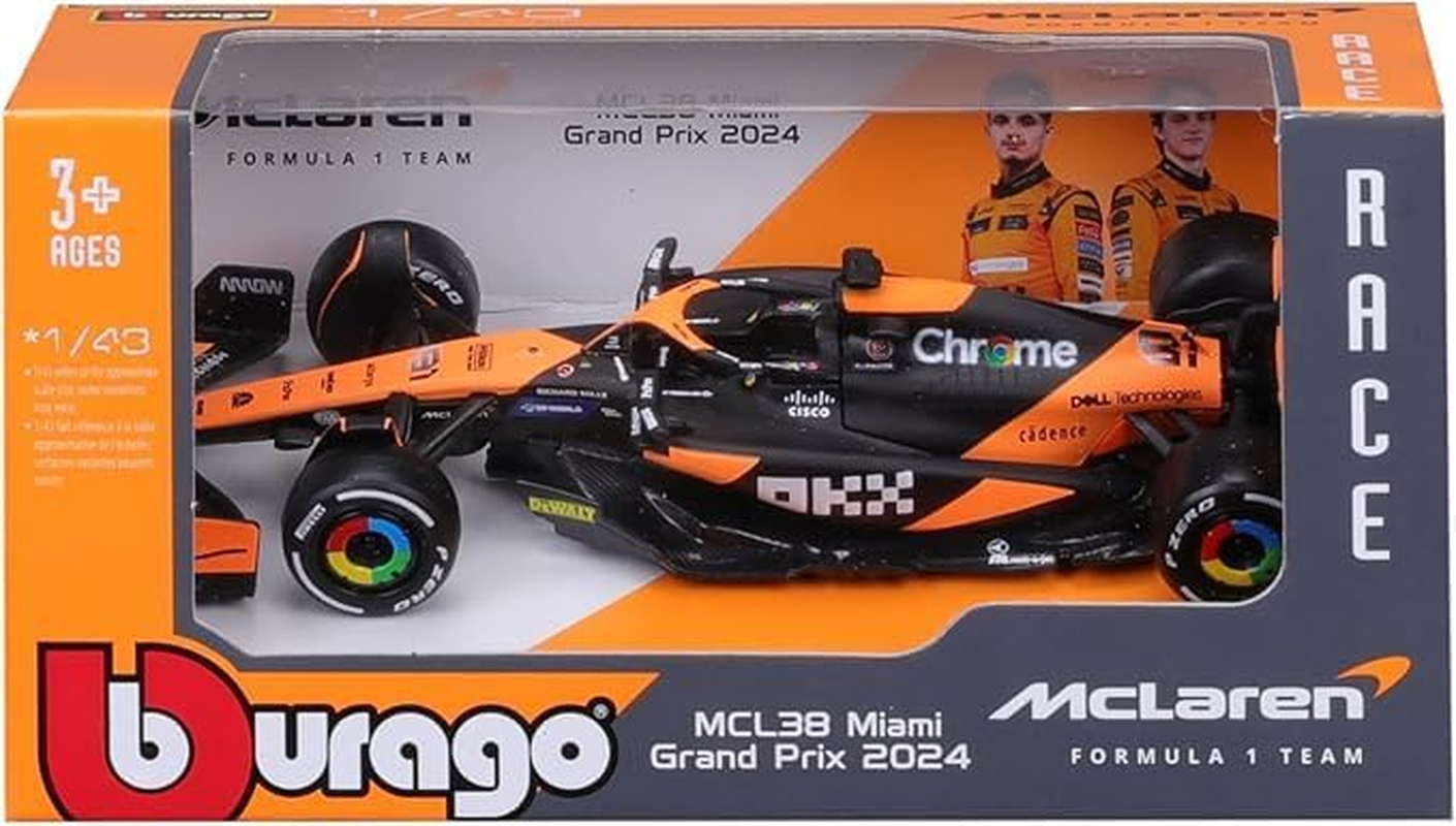 BBURAGO - Mclaren F1 MCL 38 2024#81 (Plates) -1:43, Colour Orange, 4893993017874 image number 1