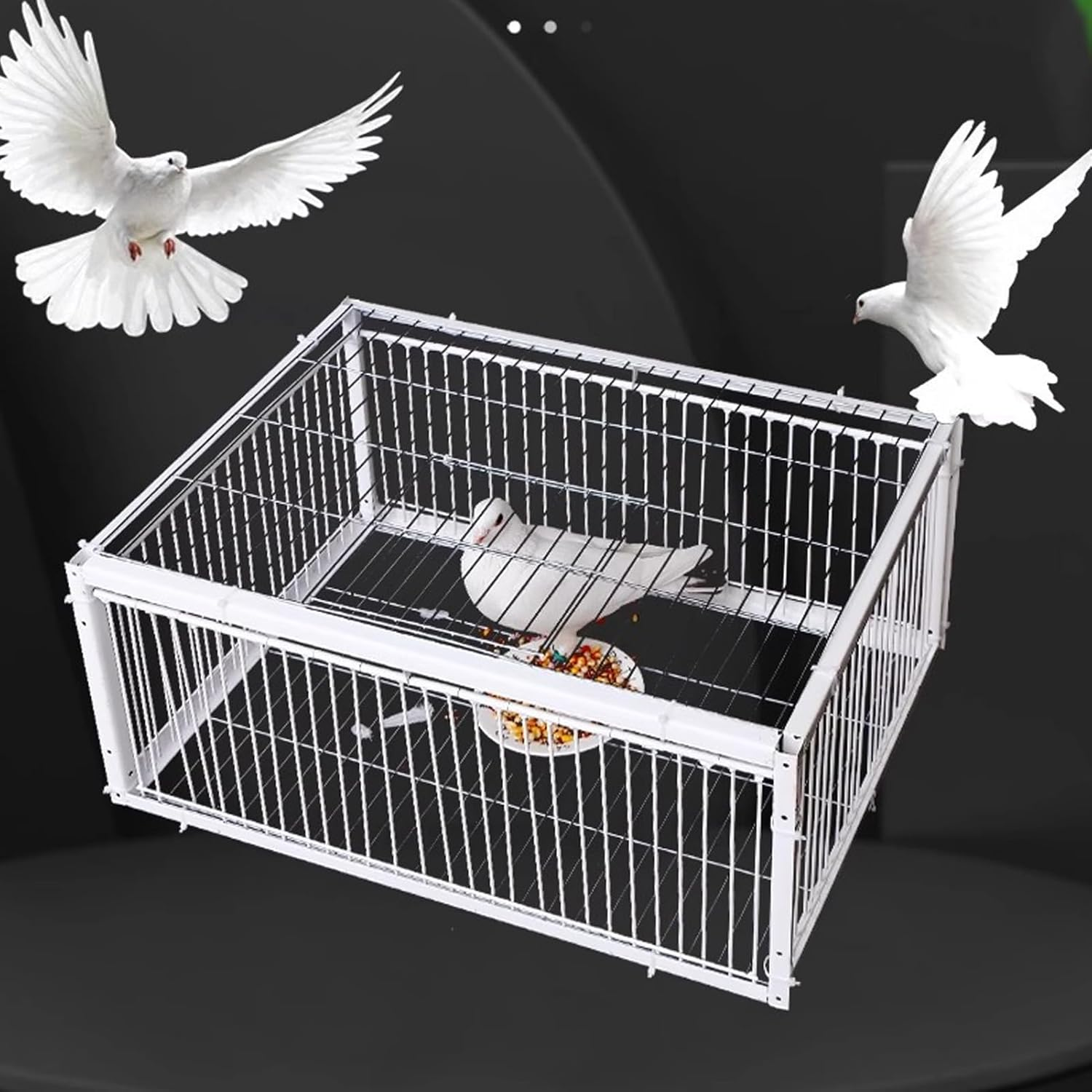 Jiawu Pigeon Dove Bird Trap Cage, Spacious Foldable Galvanised Feral Sparrow Pigeon Cage with One Way Entrance, Humane Bird Control, Trapping Pigeons Doves in Cages (Medium) image number 3