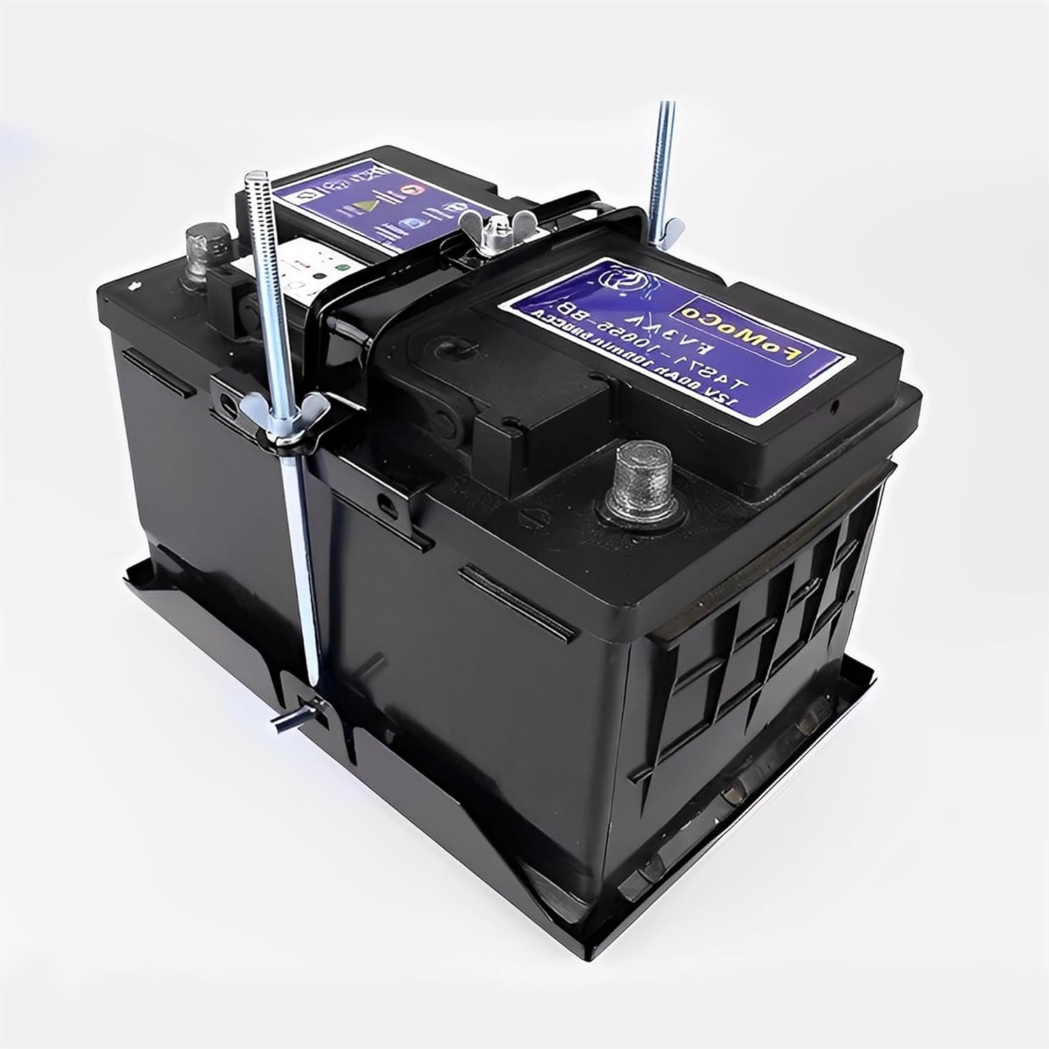 Car Battery Tray, Universal 34.2 X 20Cm/13.5 X 7.9In Battery Hold down Bracket Holder, Heavy Duty Adjustable Battery Crossbar with J Bolt image number 2