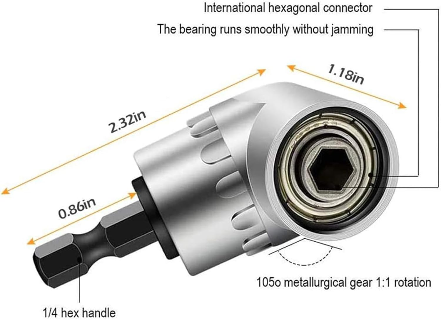 Pacify Flexible Drill Bit Extension Set, Bendable Drill Bit Extension, 105&deg; Right Angle Drill Attachment, Hex Shank Drill Bit Holder, 1/4" 3/8" 1/2" Hex Socket Adapter Set