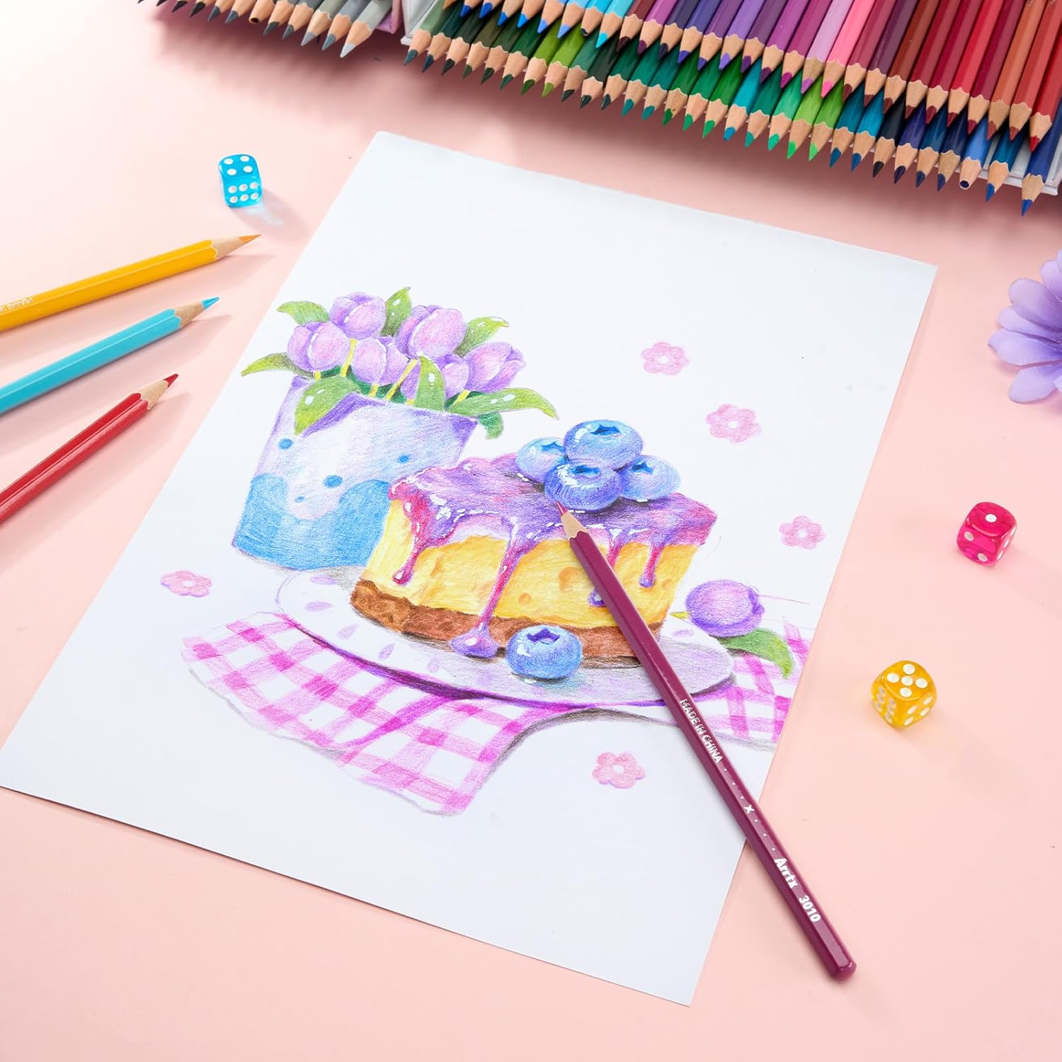 Arrtx Colored Pencils, Set of 120 Colors, Soft Core Coloring Pencils with Vibrant Color, Oil Based Colored Pencils for Adults, Professionals and Colorists image number 2