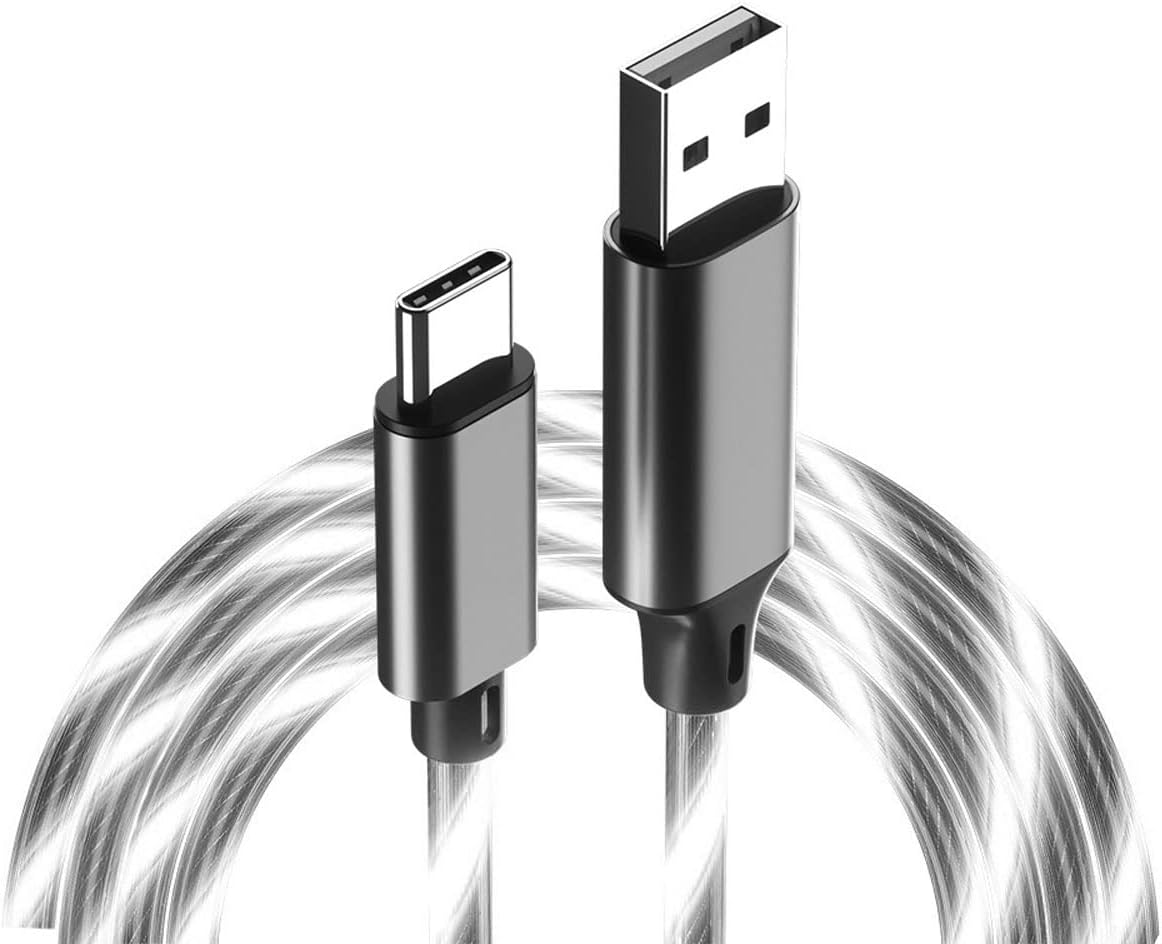 Kashimura NAJ-636 Full Cable Glows Vibrant and Products. Charging & Sync USB-A to Type-C Cable, 4.9 Ft (1.2 M), Rainbow LED