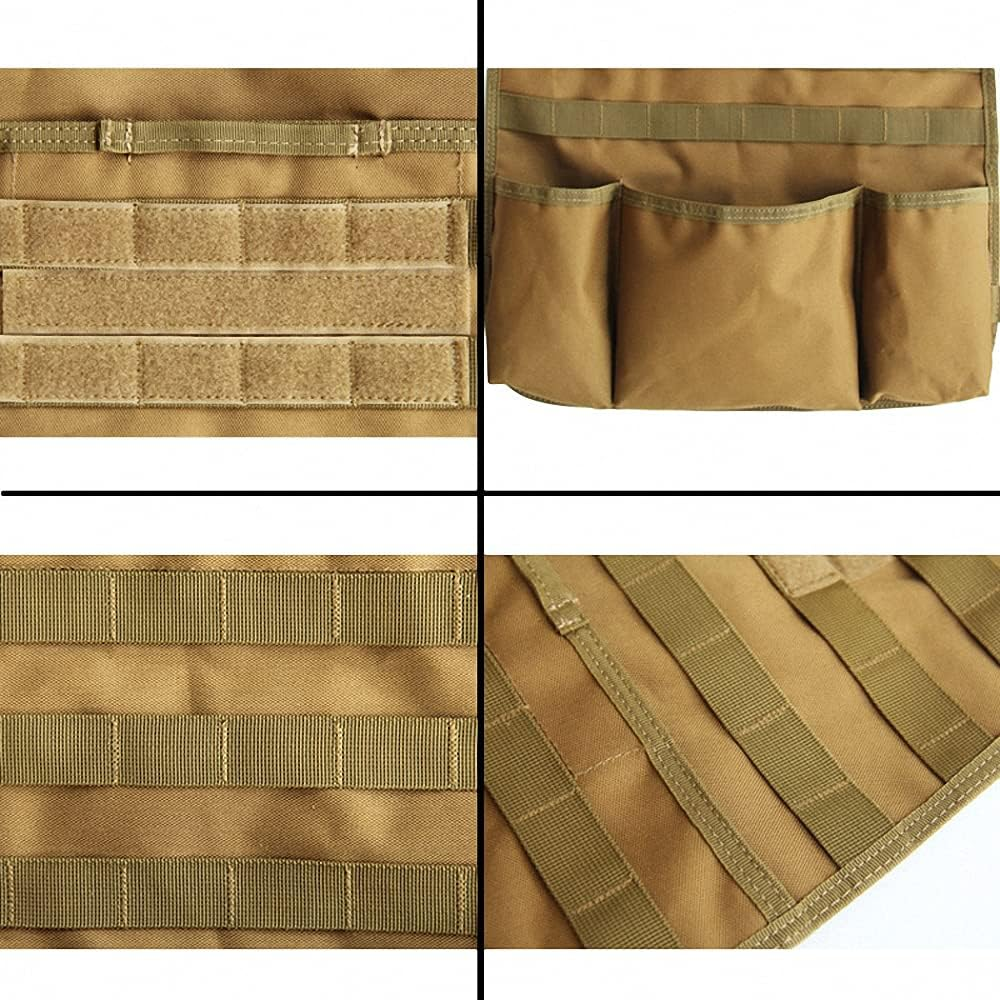 Car Seat Back Organizer, Tactical Molle Nylon Vehicle Panel Universal Fit Car Backseat Cover Protector (Olny Tan Molle Seat Organizer) - Green image number 4