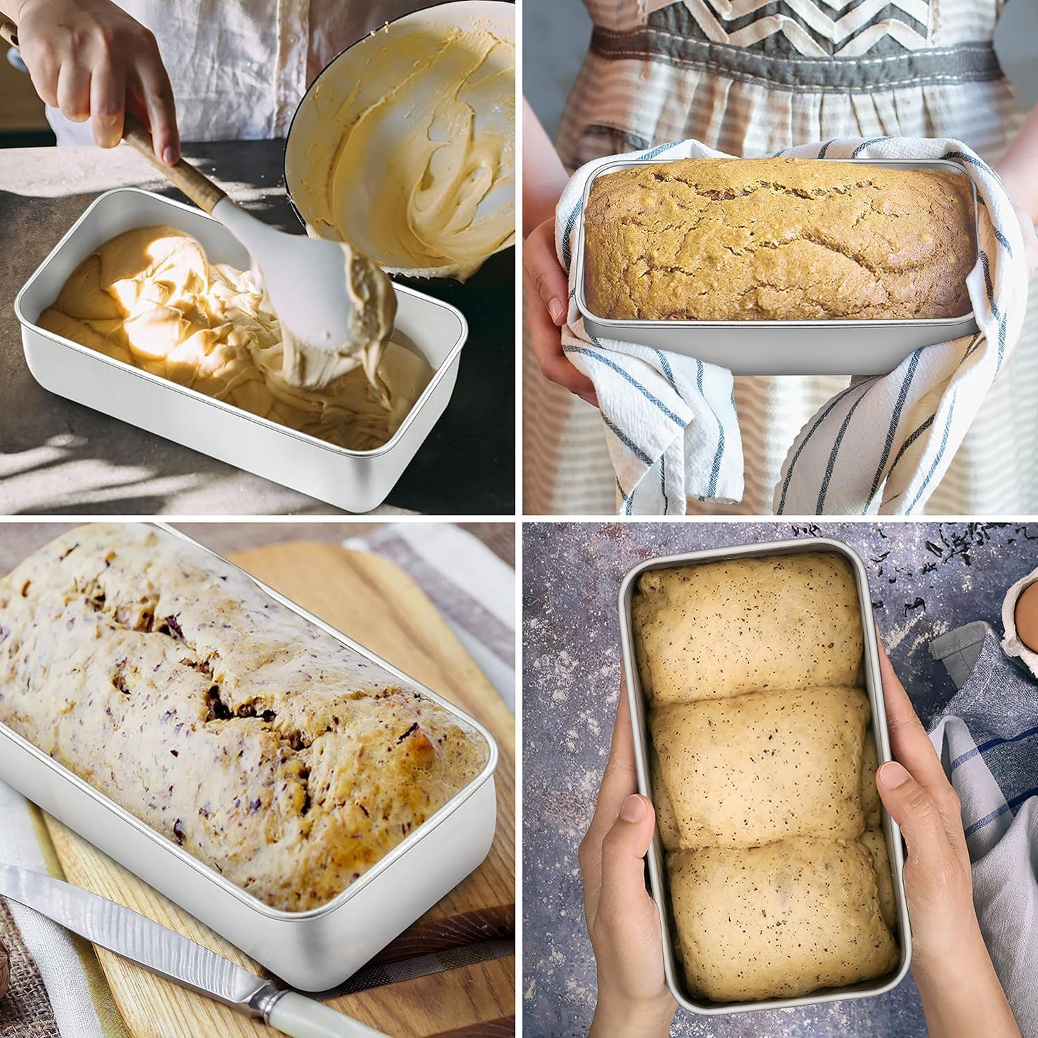 2Lb Stainless Steel Loaf Tin | Rust-Free, Non-Toxic | Perfect for Bread, Cake, Lasagna | Dishwasher Safe | 23.5X12.5X6.7Cm