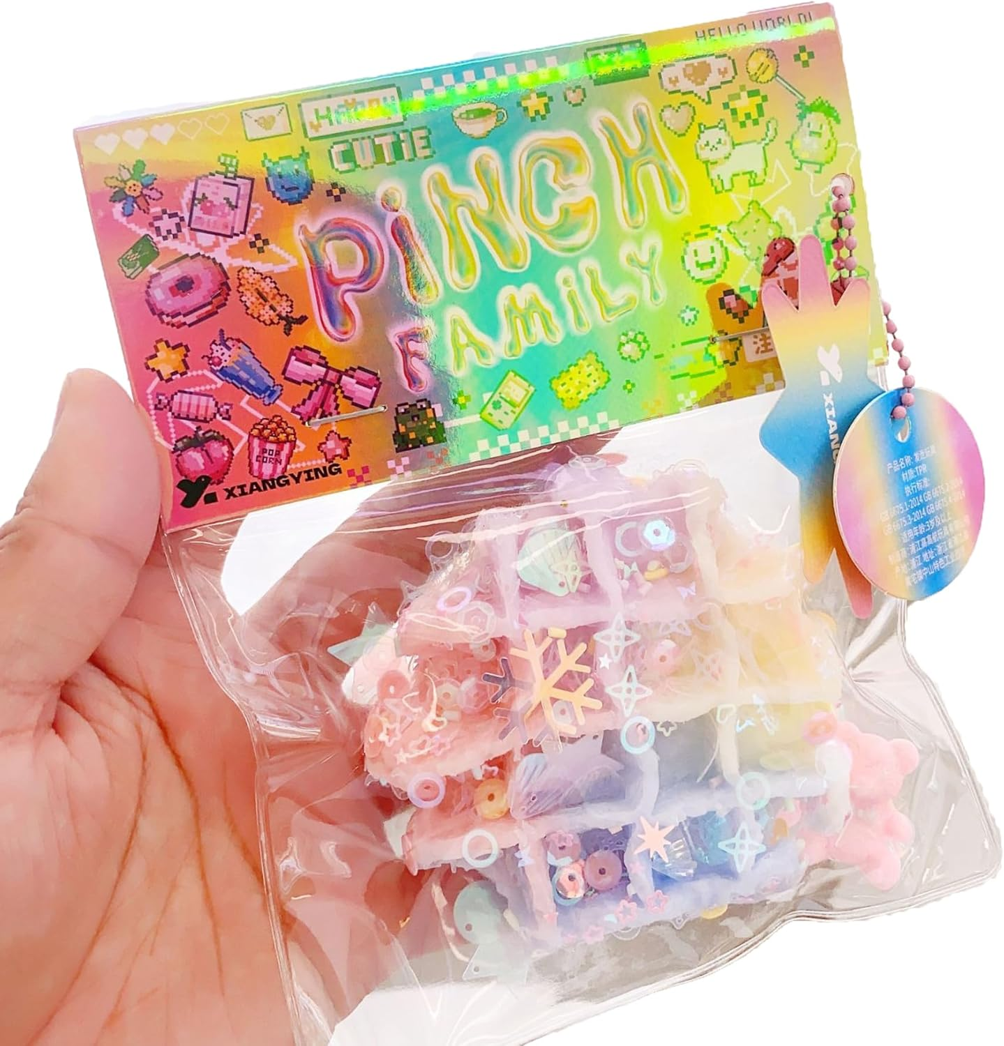 1 Pcs Taba Squishy Kawaii Squishy Fidget Toy Kit, Cute Squishy'S Sensory Toys, Pinch Family Squishy Toys, Stress Relief for Party Favors, Mochi Squishy Kit for Adults (Colorful)