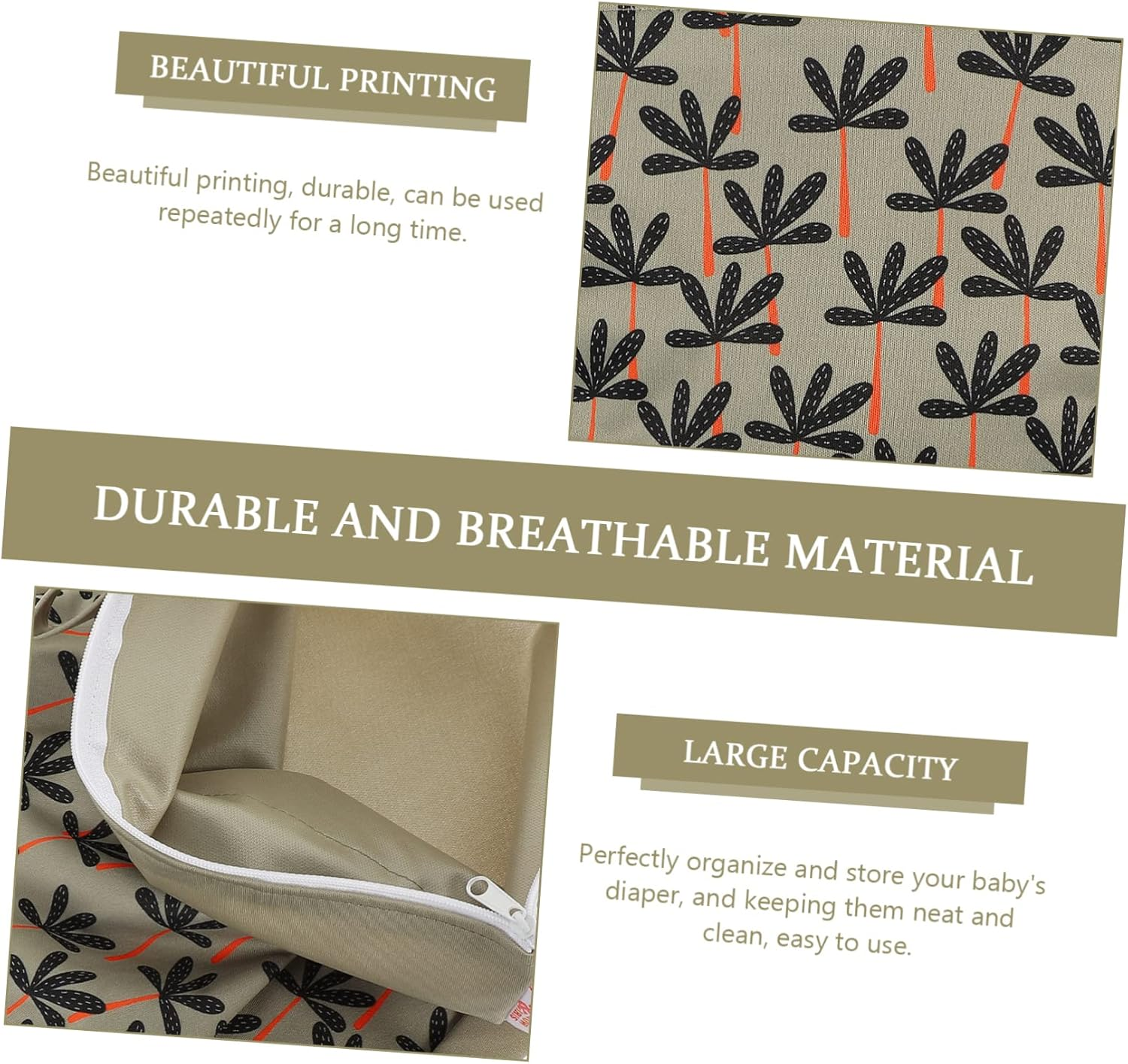 Mikinona Diaper Bag Large Capacity Wet Dry Organizer Pouch for Diaper Storage Portable Travel Nappy Storage Bag Accessories image number 5