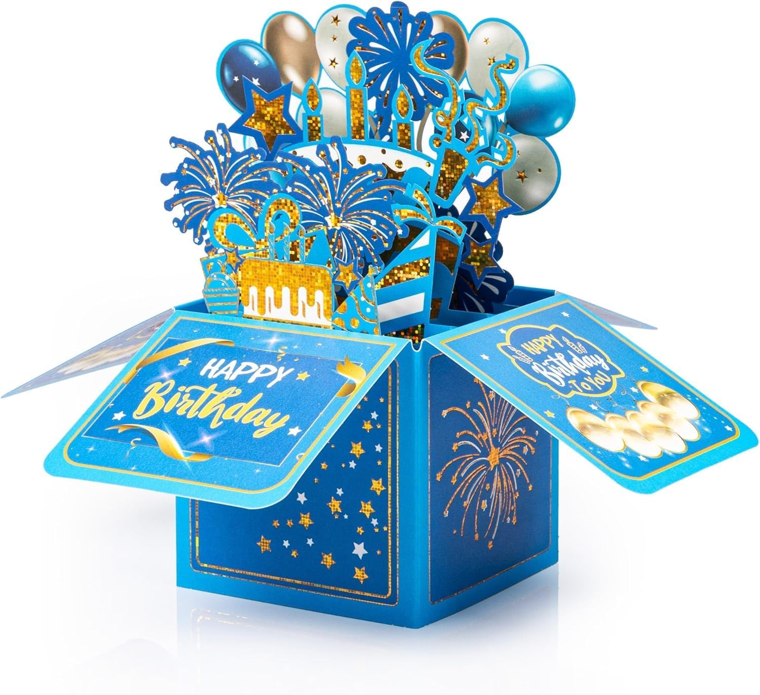 Uroboo 3D Pop up Happy Birthday Card Stunning 3D Birthday Greeting Boxed Card for Unforgettable Celebrations for Women Mom Wife Daughter Grandma Girlfriend, Pink