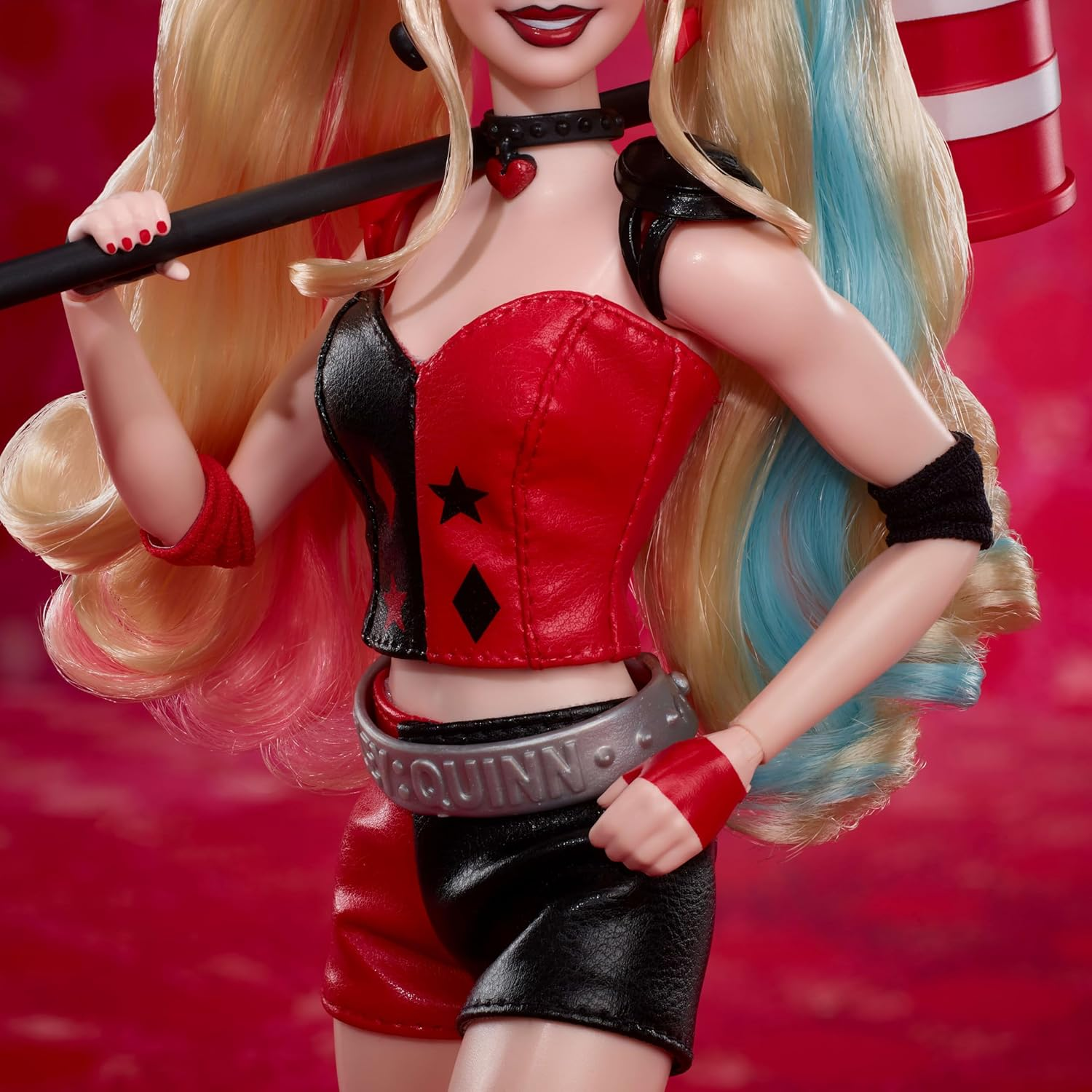 Mattel Barbie Signature Harley Quinn Collector Doll with Posable Body, Iconic Outfit, and Mallet Accessory, DC Batman 85Th Anniversary Collectible image number 1