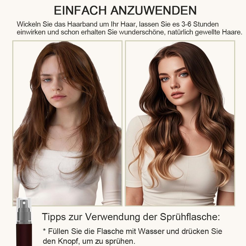 CUEMOON Hair Rollers Overnight Long Hair, Satin Curls without Heat, 180 Cm Soft Velvet Non-Slip Sleep, 9 Pieces Curls Overnight Set with Sleep Cap for Long Hair image number 1