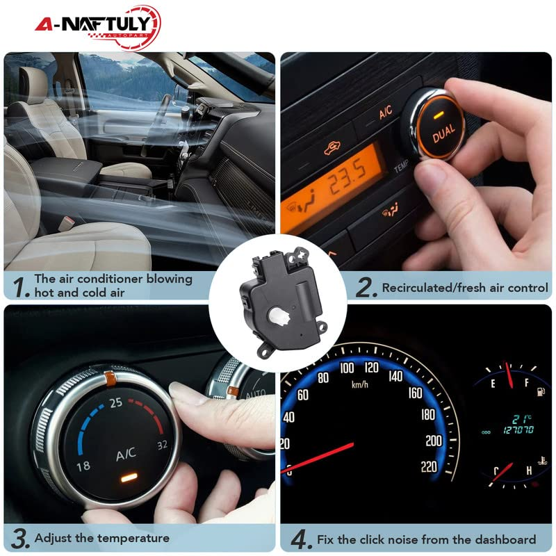 A-NAFTULY HVAC Blend Door Actuator Replacement for Chrysler 200 2012-2014/Sebring, Dodge Avenger/Journey/Caliber, Jeep Wrangler/Patriot/Compass Ram-Heater Air Door Actuator Motor, 604-029, 68018109AA image number 2