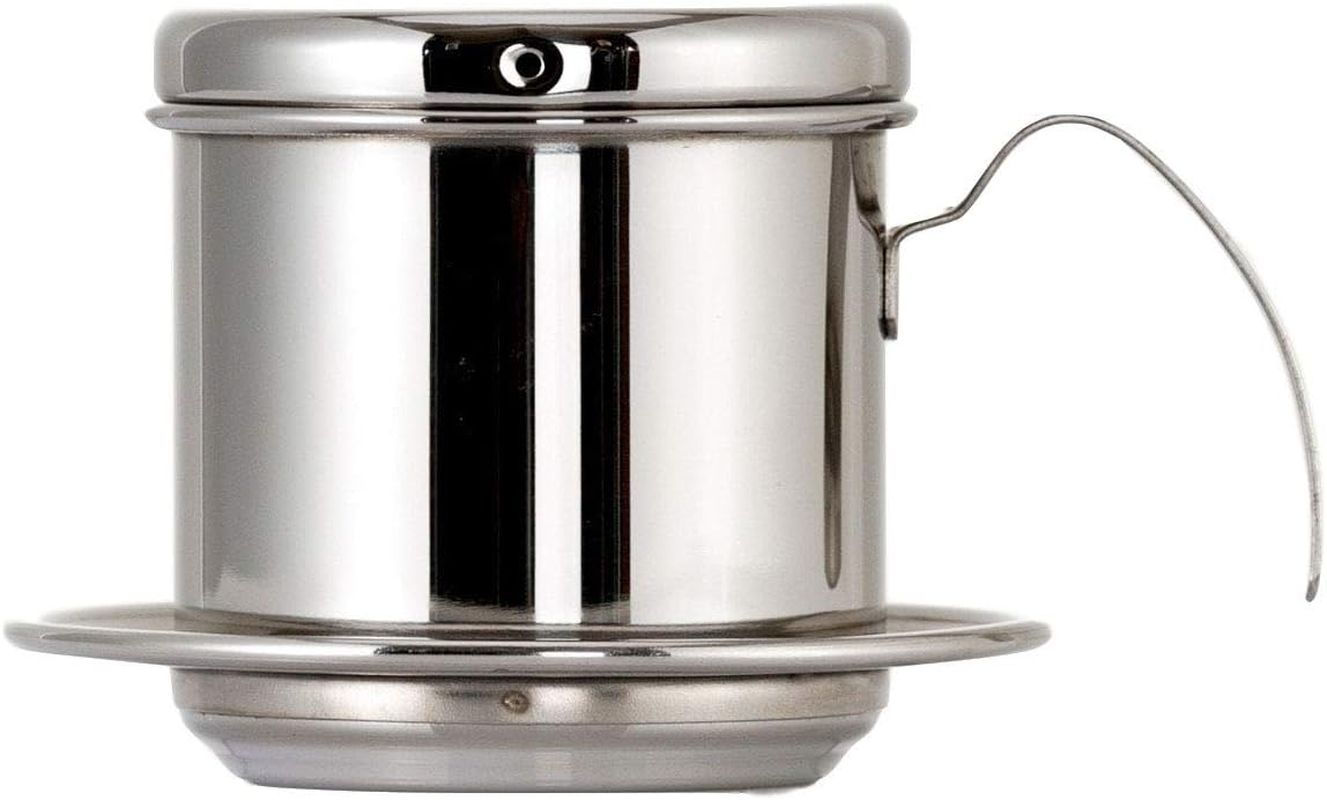 304 Stainless Steel Vietnam Coffee Pot, Coffee Appliance Brewing Pot, Drip Pot, Coffee Filter, Drip Pot,For Espresso Cappuccino British Afternoon Tea,Black image number 2