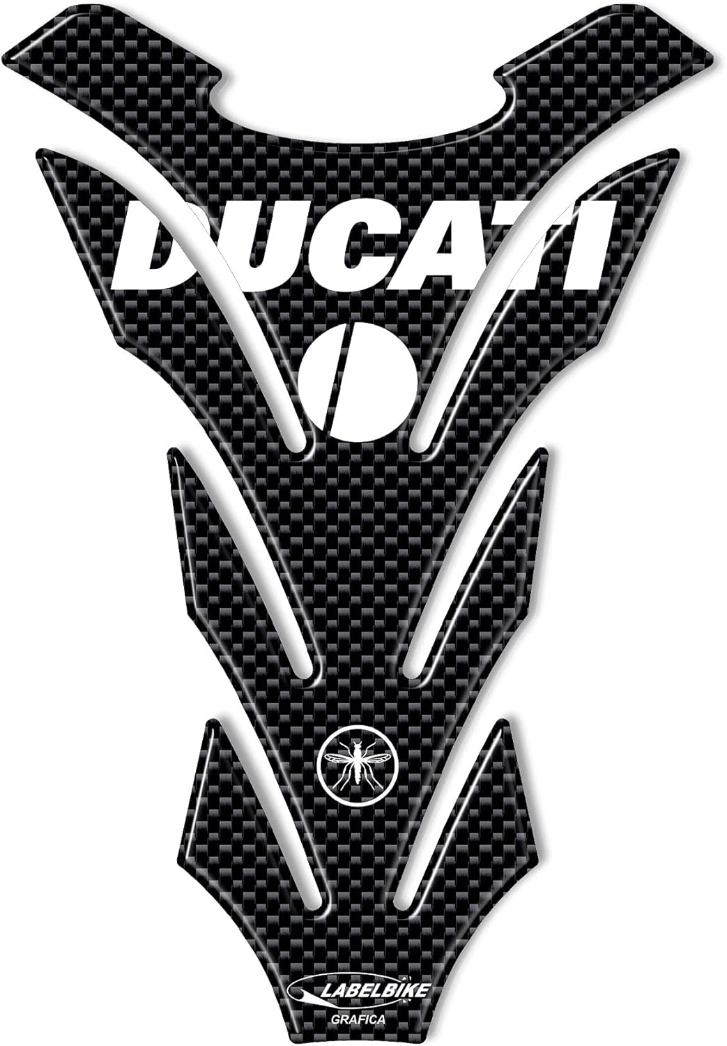 Labelbike - Tank PAD 3D Gel Resin Sticker Motorcycle Tank Decoration and Protection Compatible with Ducati Corse