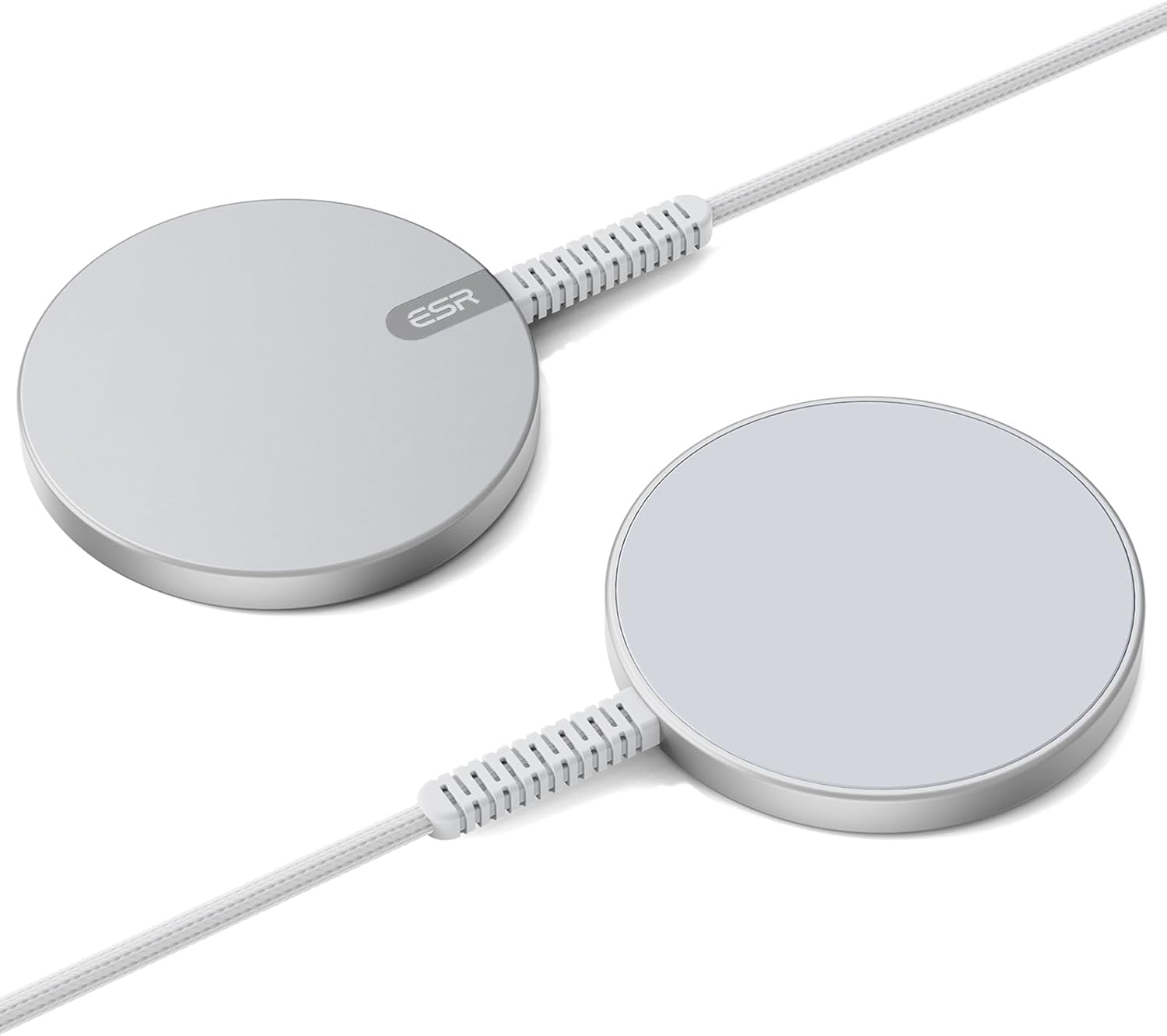 ESR Halolock Wireless Charger, 15W Magsafe Charger, Wireless Charging Pad for Iphone 17/16/15/14/13/12 Series, Airpods 4/3/Pro/Pro 2, Google Pixel 10, Silver