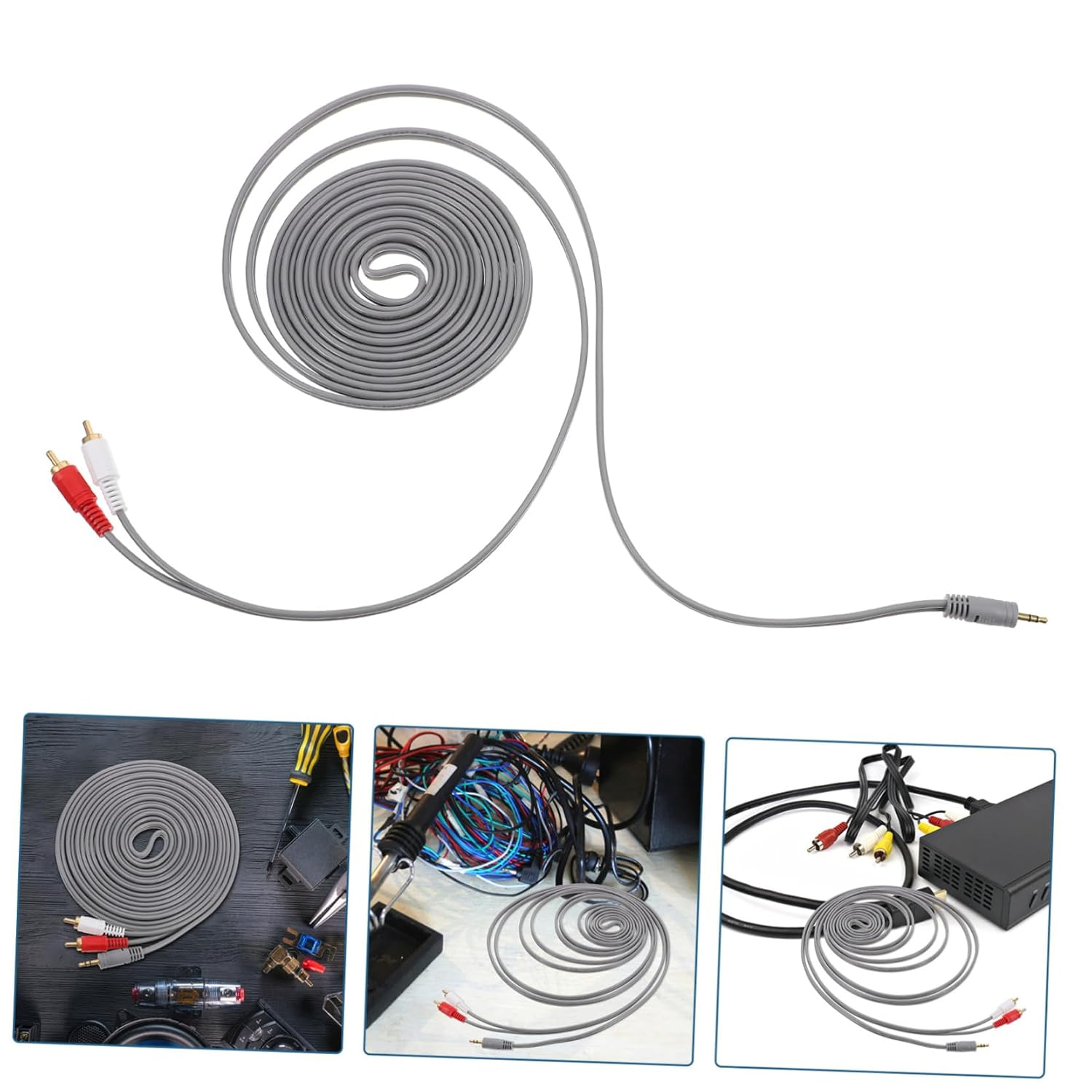 HEALEEP Av Dual Output Speaker Cable Durable Audio Wire with High Transmission for Amplifiers and Home Theater Systems Flexible Design for Easy Setup and Performance image number 1