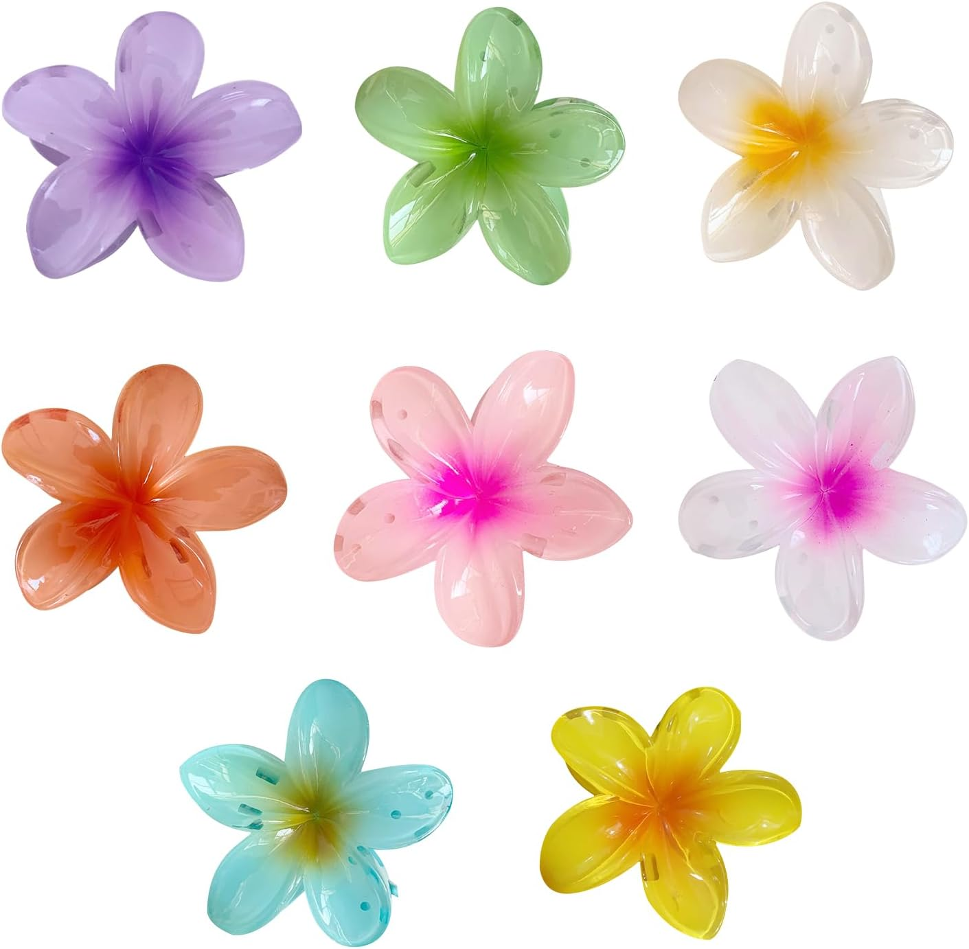 8 Pieces Frangipani Holding Clips Flower Shaped Hairpins Travel Holiday Accessories Holiday Memorial Gifts image number 4