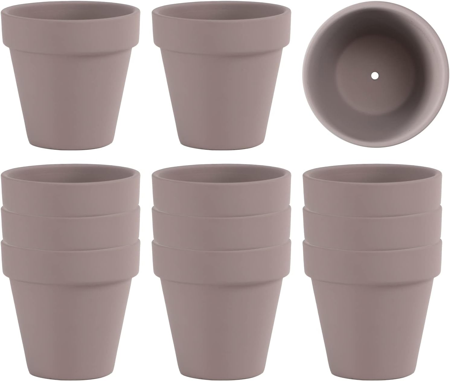 Fcacti 12 PCS Small Mini Clay Pots with Drainage Holes for Plants,2.5Inch Terra Cotta Pot Clay Ceramic Pottery Planter,Succulent Nursery Pot/Cactus Plant Pot,For Indoor/Outdoor Plants,Crafts