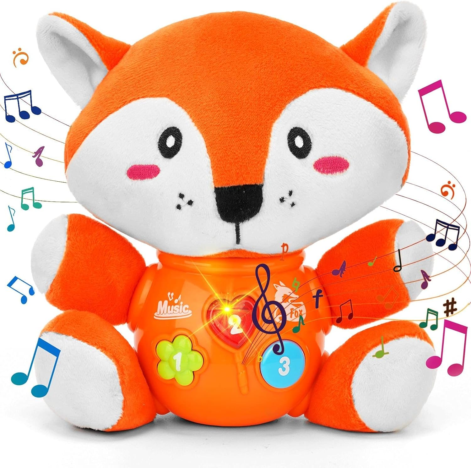 Musical Baby Toys, Daboot Cute Fox Baby Newborn Toys for Toddlers Babies 0 3 6 9 12 Month, Infants Baby Toy for Girls and Boys Best Gift
