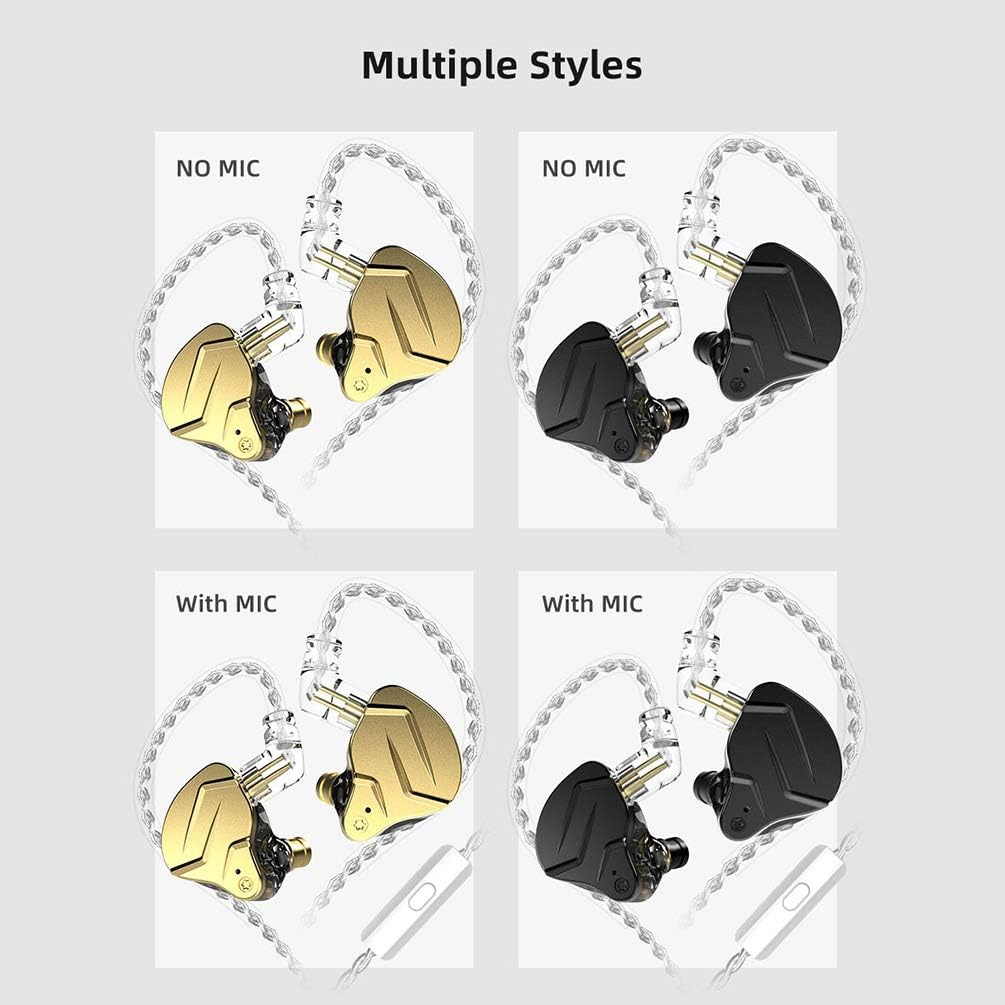 KZ ZSN Pro X In-Ear Earphone 1BA 1DD Hybrid Driver Bass Earbuds Hifi Iems Detachable Cable Sport Monitor Headphone Headset (With Mic,Black) image number 4