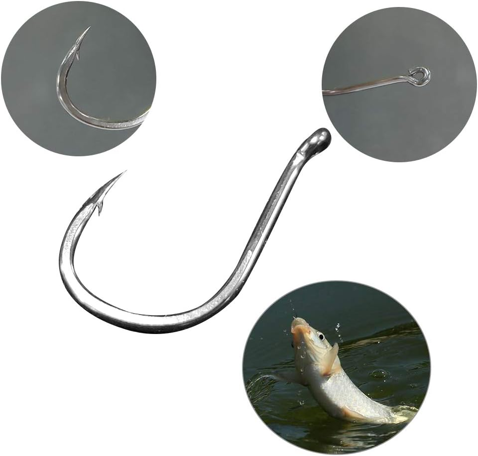 500PCS Small Fishing Hooks, Assorted 10 Sizes(3#-12#) Fish Hooks Portable Plastic Box, Strong Sharp Fishhook with Barbs for Freshwater/Seawater image number 1