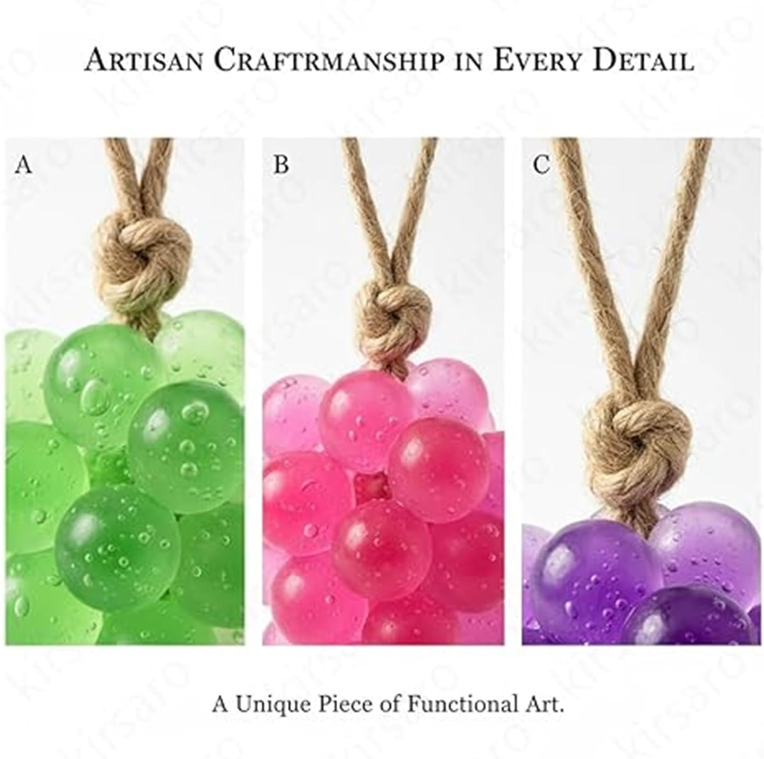 Handmade Crystal Grape Soap on a Rope, Grape Shaped Soap, Facial Cleansing Bathing Hand Washing Indoor Decorations Indoor Decorations(Peach) - Calendula image number 7