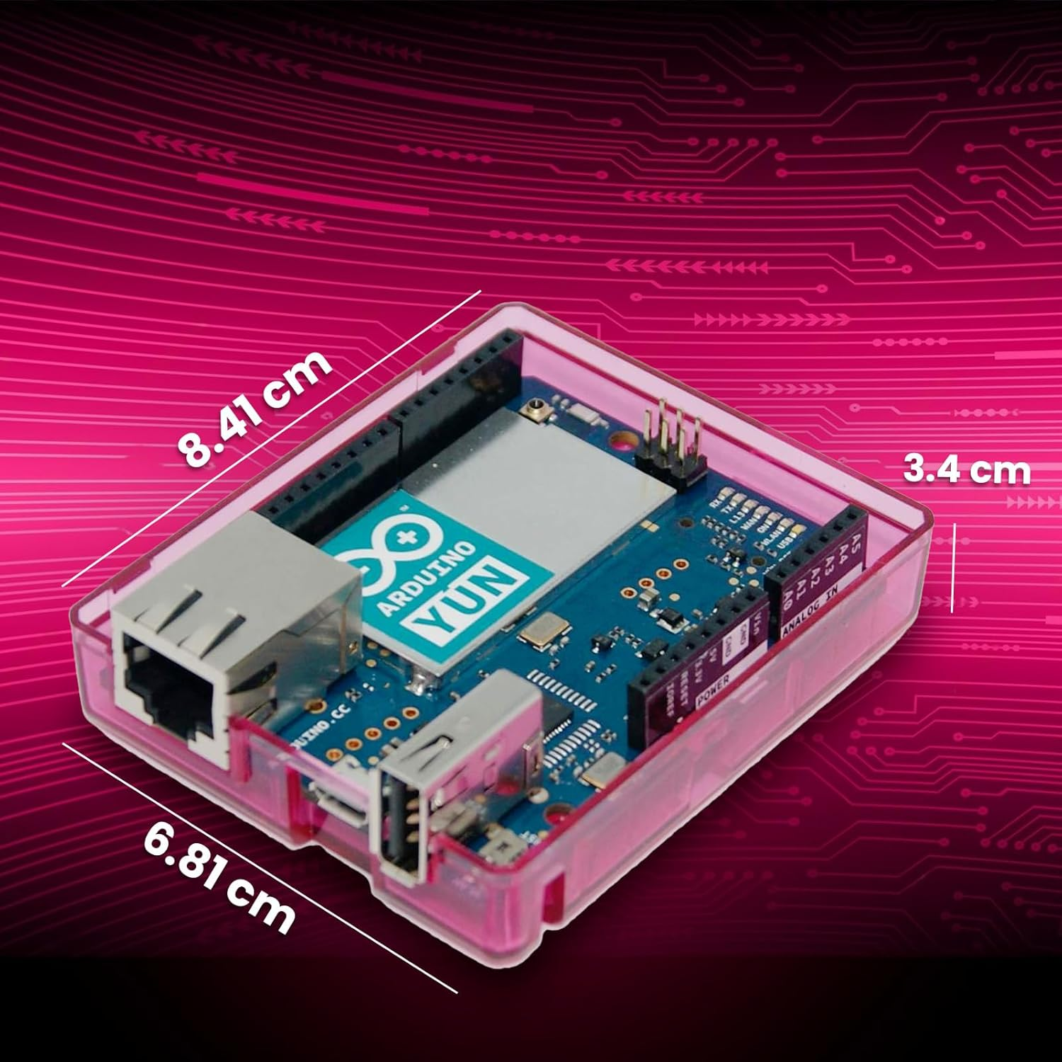 Arduino YUN Case Transparent (Pink)