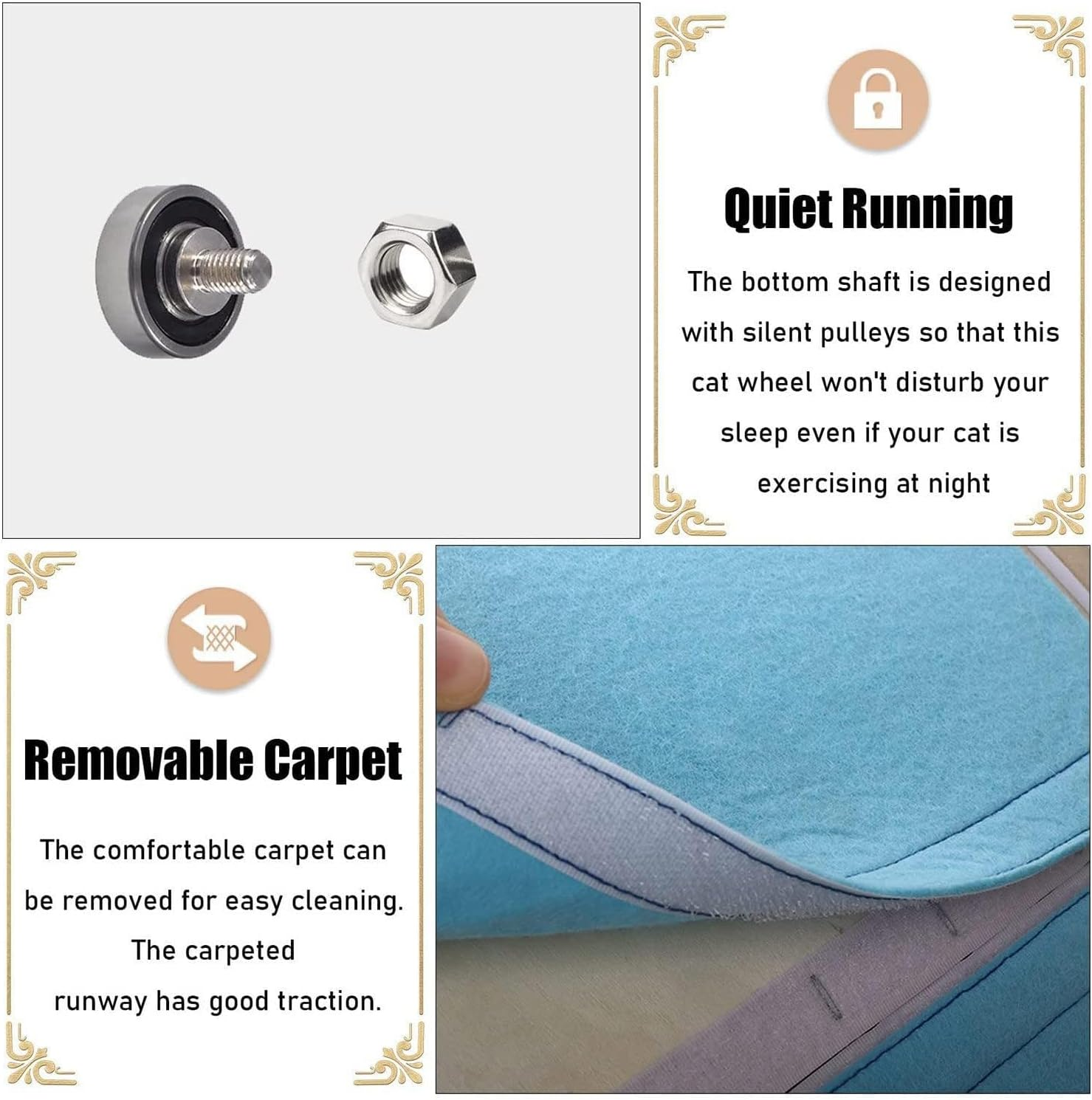 Cat Wheel Cat Running Wheel Cat Wheel Roller Mute Cat Treadmill Cat Exercise Wheel Cat Fitness Cat Toy Goods Lightweight Cat Wheel Toy for Physical Activity image number 2