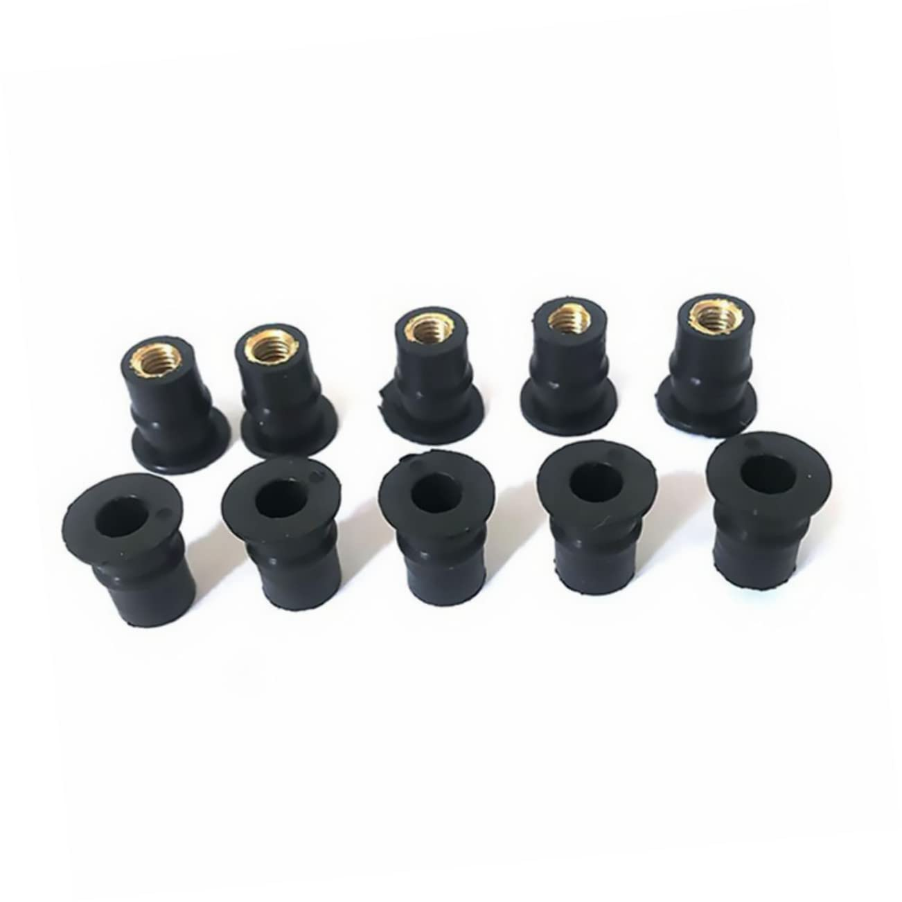 LIFKOME 10Pcs Windscreen Nuts Metric Nuts Rubber Motorcycle Parts Replacement for Old Broken image number 5