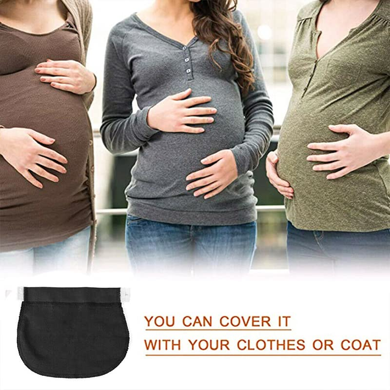 AIMALL Adjustable Maternity Waistband Extender, Elastic Pregnancy Pants Belt with Button, Comfortable and Stretchable Nylon Fabric image number 2