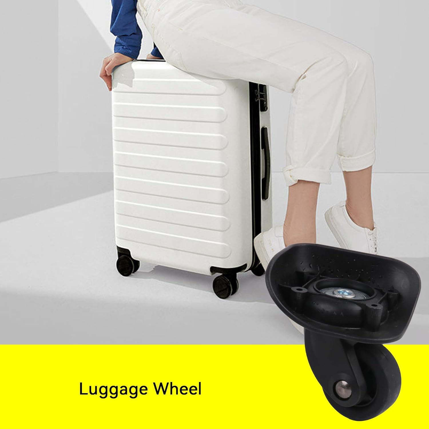 RDEXP Luggage Wheel Replacement 3.07" W151 Black Left W/Screw for Wheels Replacement image number 4