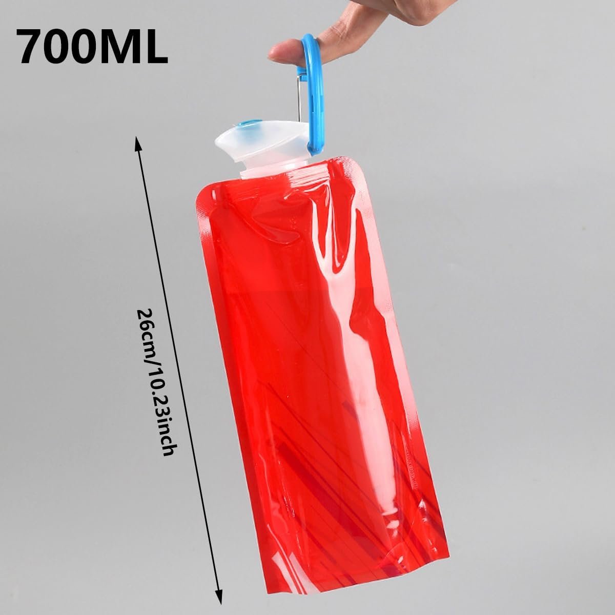 AIMALL 4-Pack Collapsible Water Bottles, 700Ml PE Plastic Portable Drink Containers for Sports, Hiking, and Outdoor Activities, Compact and Leakproof image number 1