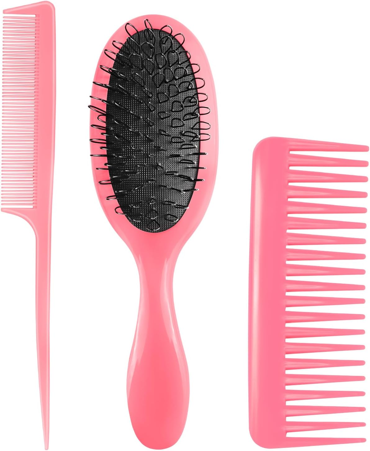 Start Makers Wig Brush and Comb Set 3 Piece Hair Brush Set Including Loop Comb, Wide Detangling Brush and Rat Tail Comb - No More Tangles for Synthetic Hair image number 2