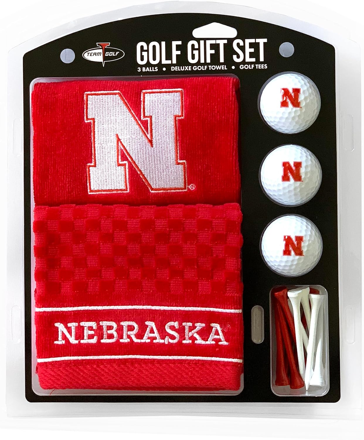 Team Golf NCAA Gift Set Embroidered Golf Towel, 3 Golf Balls, and 14 Golf Tees 2-3/4" Regulation, Tri-Fold Towel 16" X 22" & 100% Cotton image number 1