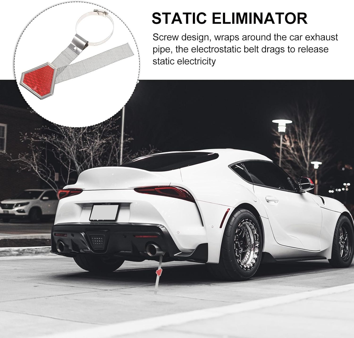 Mobestech Car anti Static Ground Strap anti Static Strip Sturdy Metal Universal Fit Vehicle Truck Suv Earth Wire Driving Safety image number 6