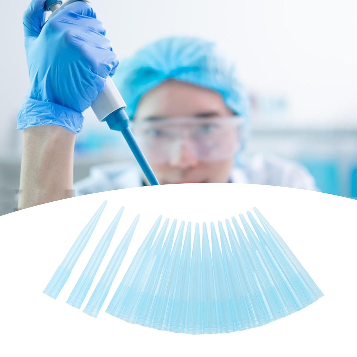 Changor Fine Tip Pipette Tips, Glossy Plastic Pipette Tips Prevent Rests Transparent Minimize Fluid Retention for Liquid image number 4