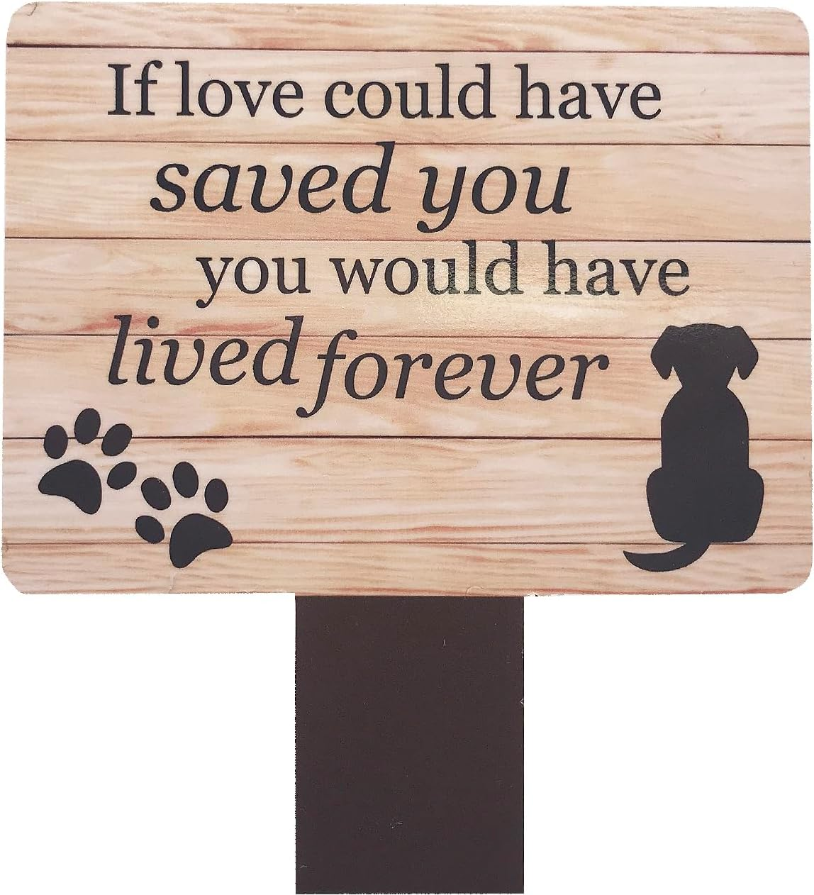 Dog Memorial Plaque with Ground Stake, Garden Grave Marker - Perfect Pet Tribute with a Choice of Remembrance Poems. Waterproof and Hardwearing. Shipped Globally. (Lived Forever) image number 3
