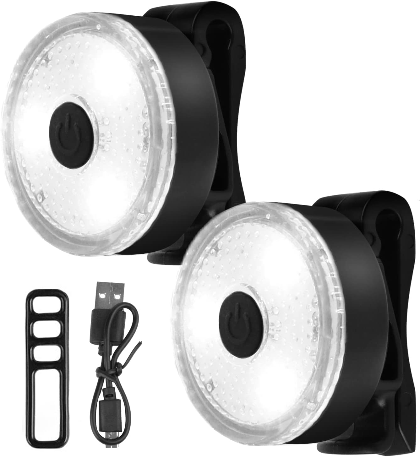 Pack of 2 Pushchair Lights, Aicharynic LED Pram Lights with 3 Light Effects, LED Reflectors for Pushchairs, USB Rechargeable, Waterproof, Flashing Light for All Prams, Pushchairs Accessories image number 2