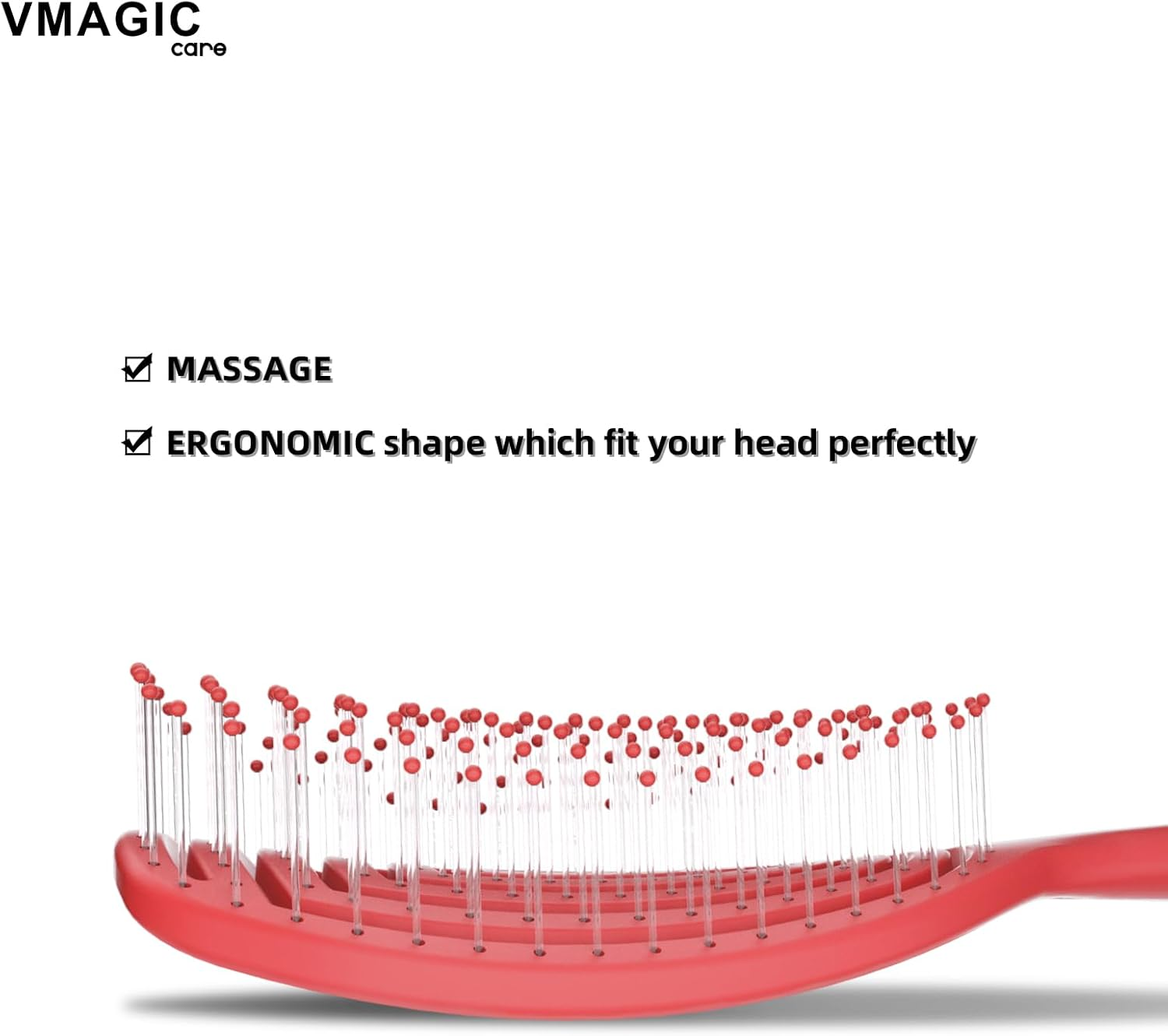 Detangling Hair Brush for Women, Men & Children, No Tugging Pull Hairbrush for Straight, Curly & Wet Hair (Wine Red) image number 5