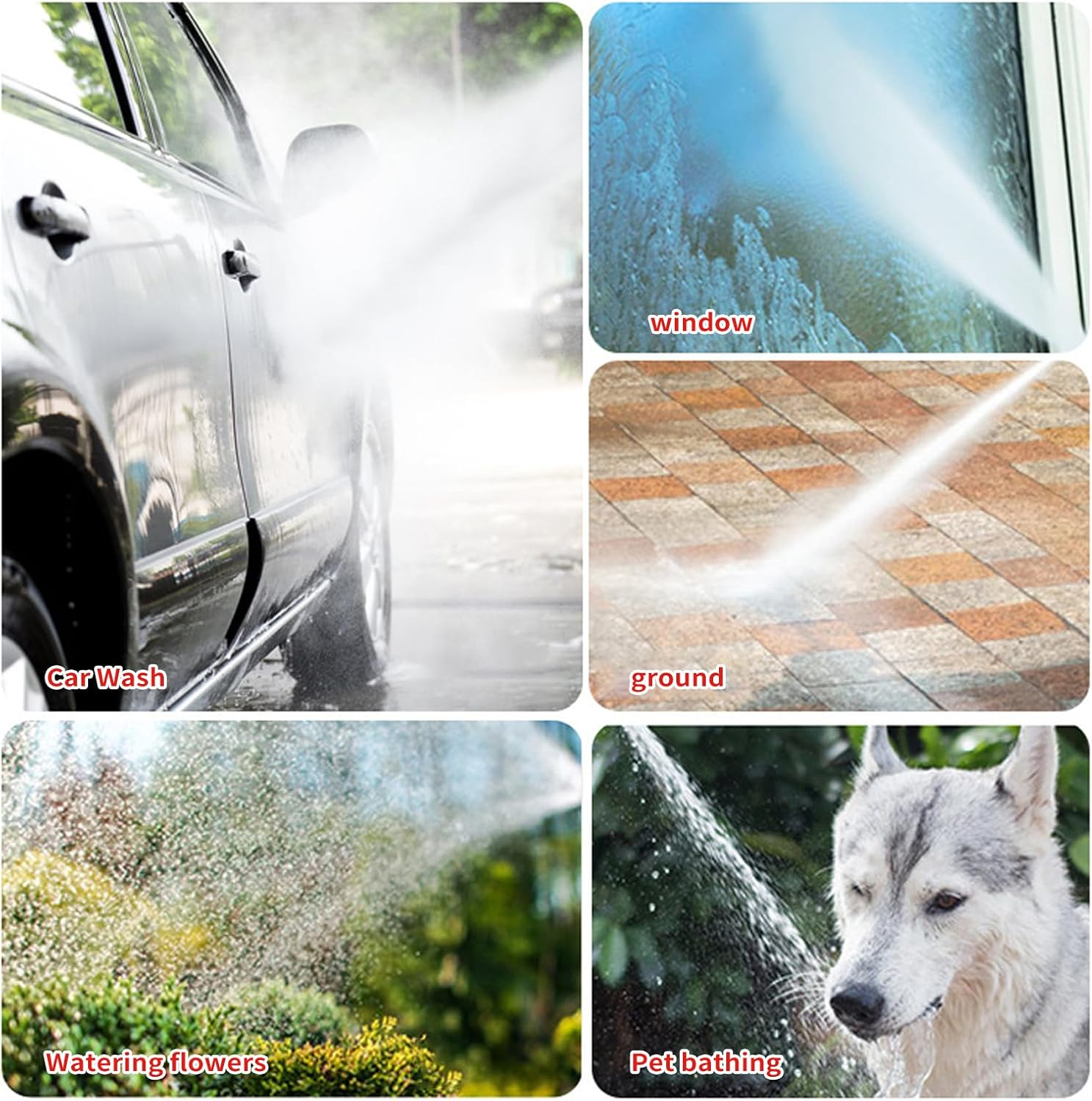 Eacam Pressure Washer Gun with Replacement Wand Extension, 5000PSI Washing Gun with 1/4Inch Quick Connect, M22 Water Hose Connector&5Pcs Color Nozzle Tips image number 5