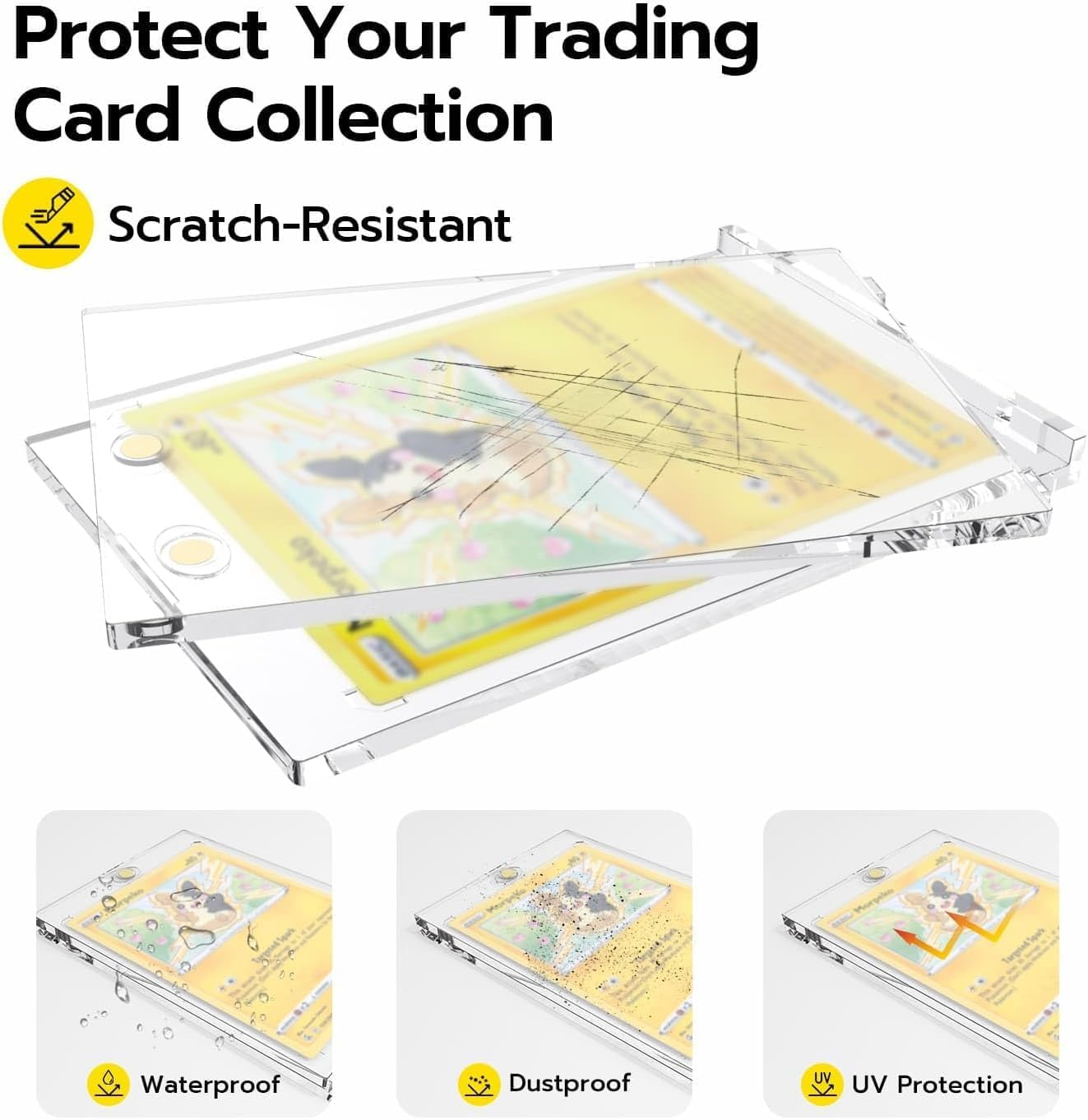 10Pcs 35Pt Magnetic Card Holders-Trading & Sport Cards Protector Cases,Ideal for Mtg,Basketball & Collectible Clear Magnetic Card Case image number 1