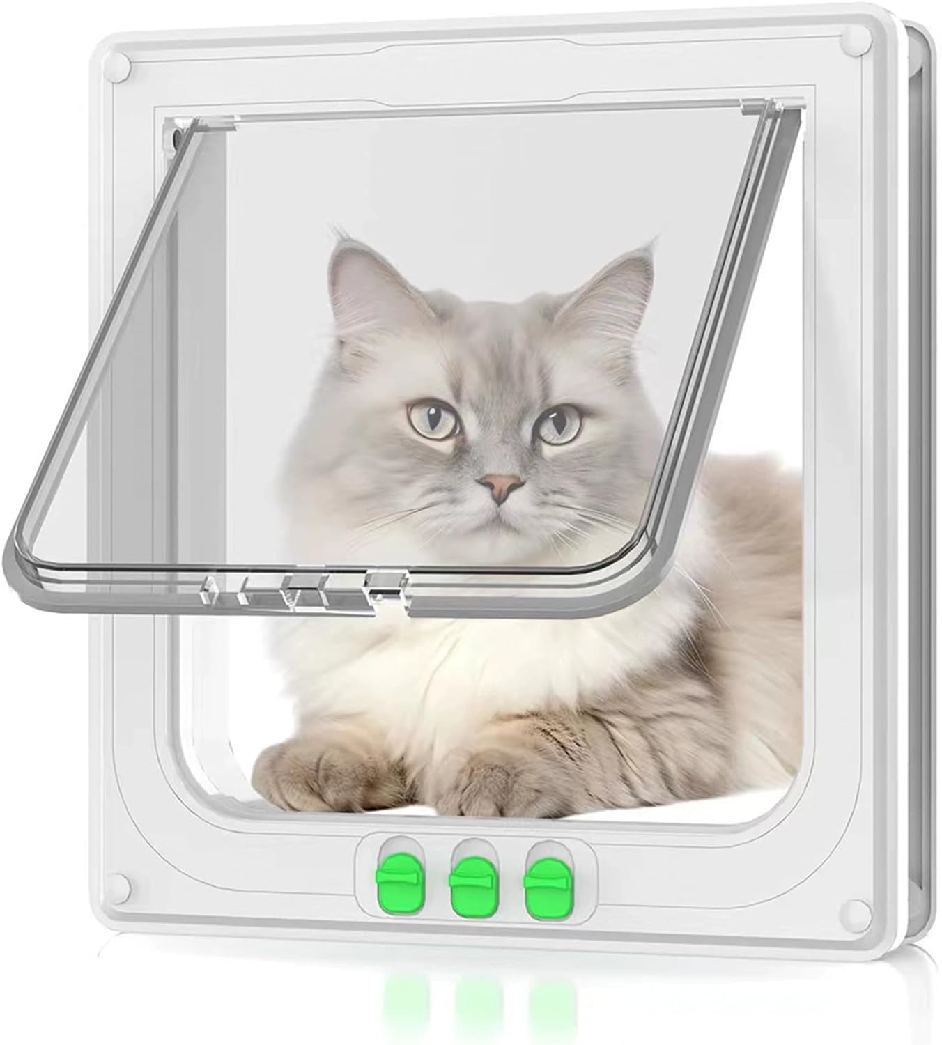 Moaobooh Cat Door, Cat Flap, Weatherproof, Easy Installation, Dog Flap for Indoor Outdoor Door, Window, Wall image number 1