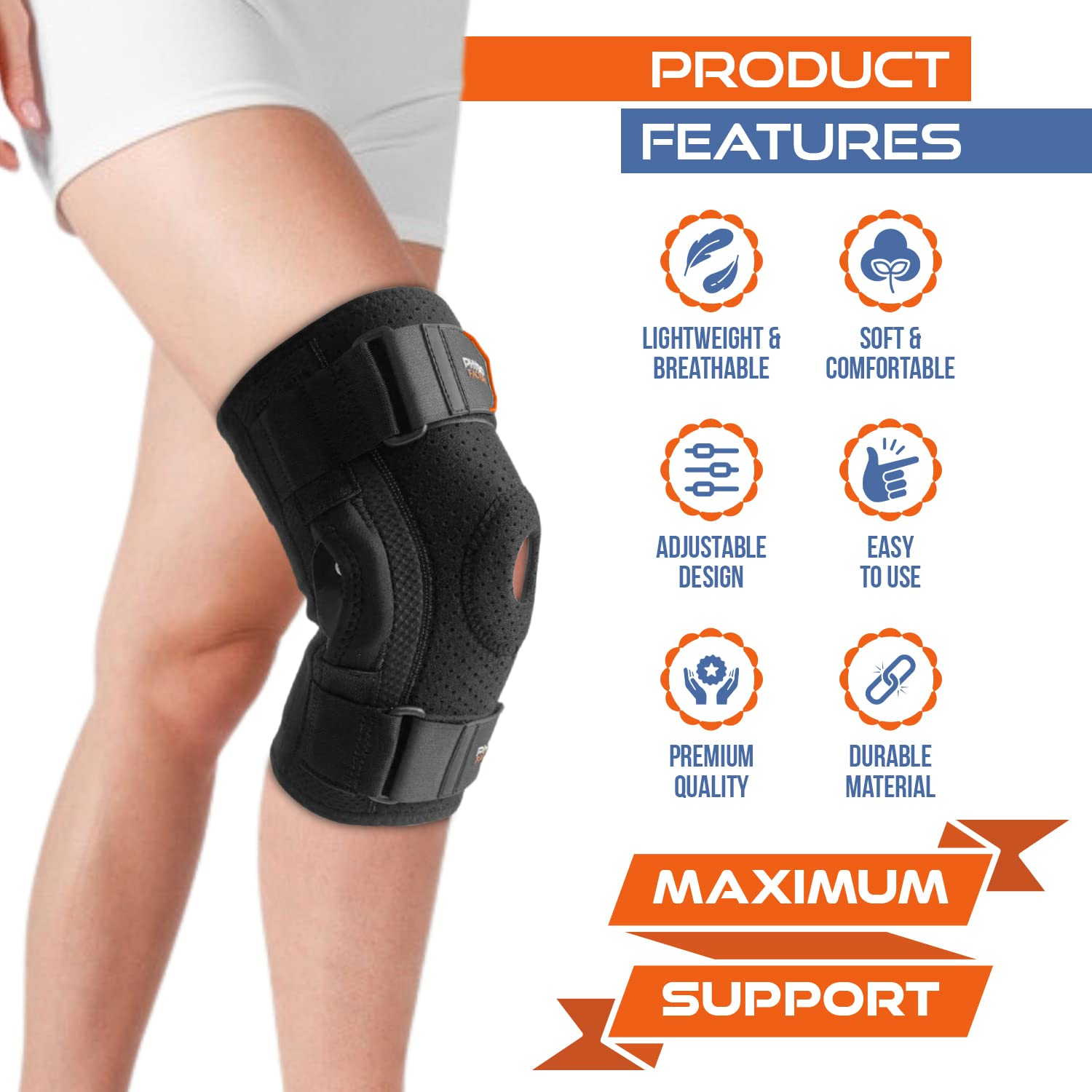 Premium Hinged Knee Brace with Superior Lateral Support for Injury & Rehabilitation (L) image number 3