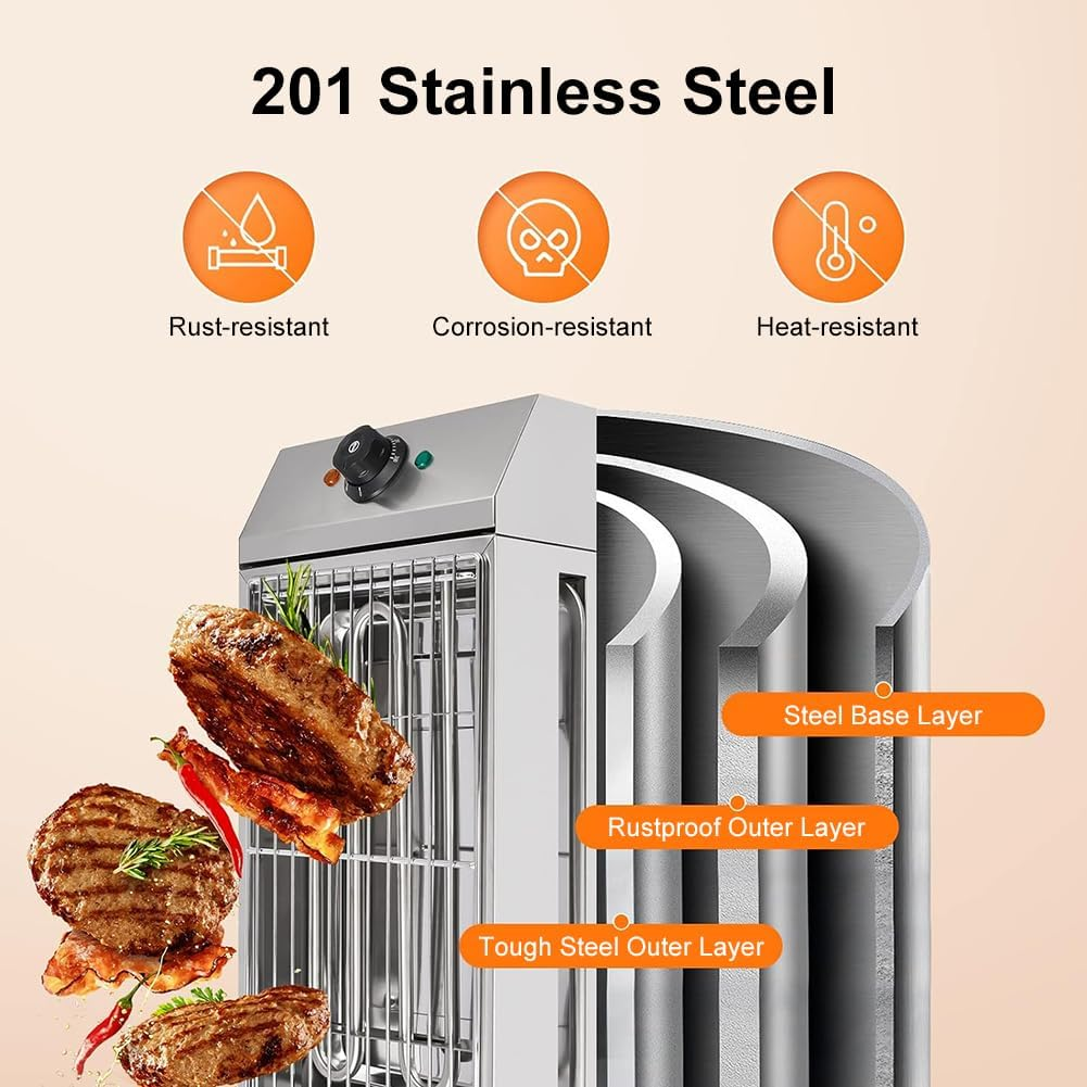Indoor Smokeless Grill, 2600W Commercial Electric Grill Stainless Steel Barbecue Oven Grills with Oil Pan Suitable BBQ Equipment for Indoor and Outdoor Camping image number 3