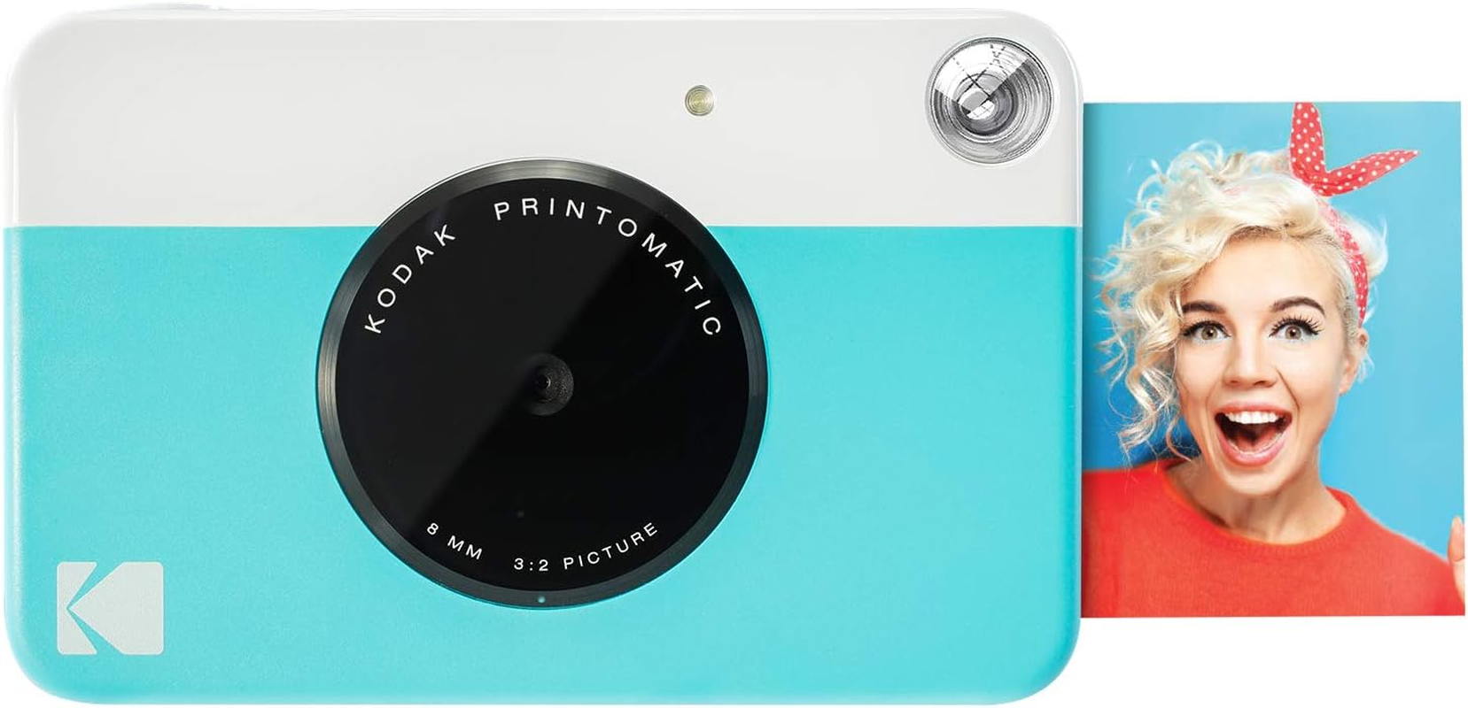 Kodak PRINTOMATIC Digital Instant Print Camera (Blue), Full Color Prints on Zink 2X3 Sticky-Backed Photo Paper - Print Memories Instantly