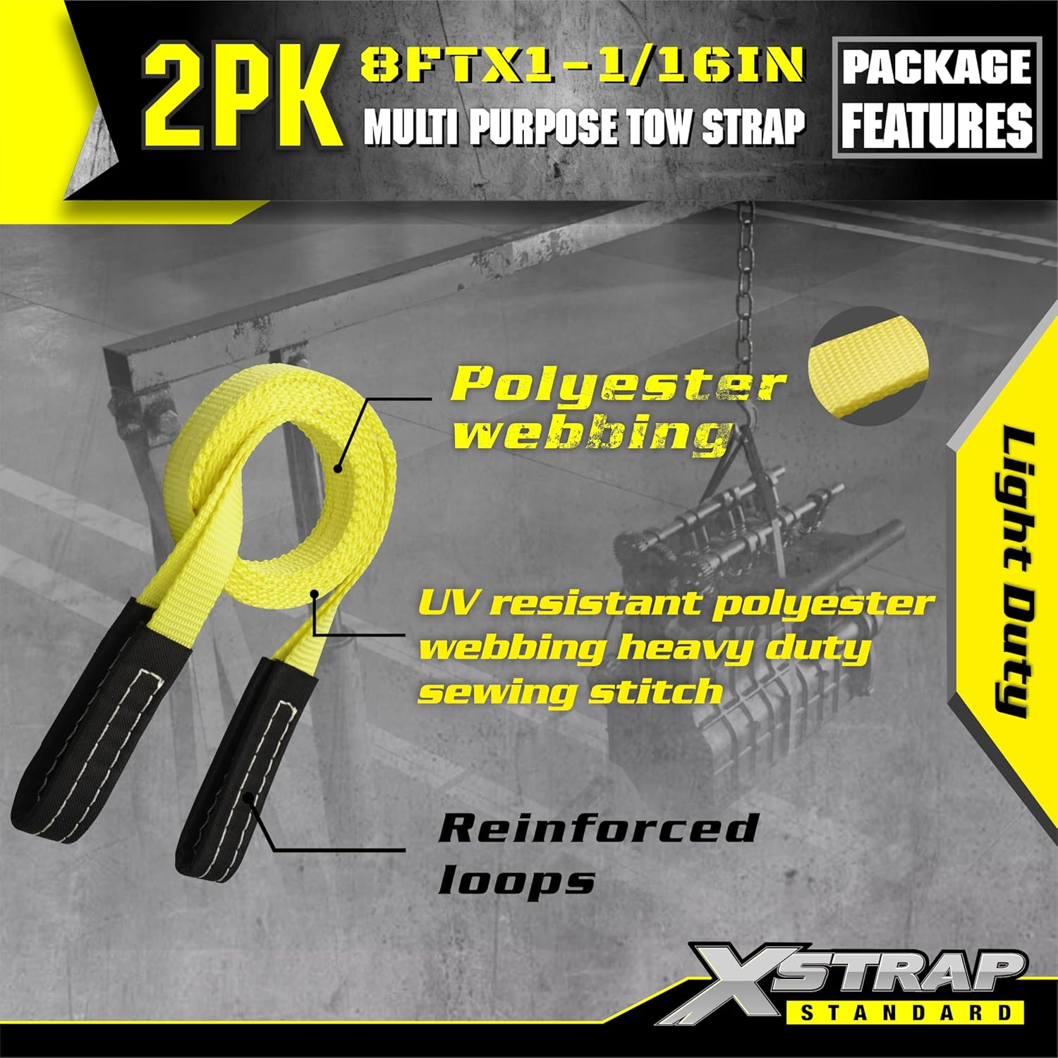 XSTRAP 2PK 8FT Lift Sling Web Strap/Wear Guard End image number 2